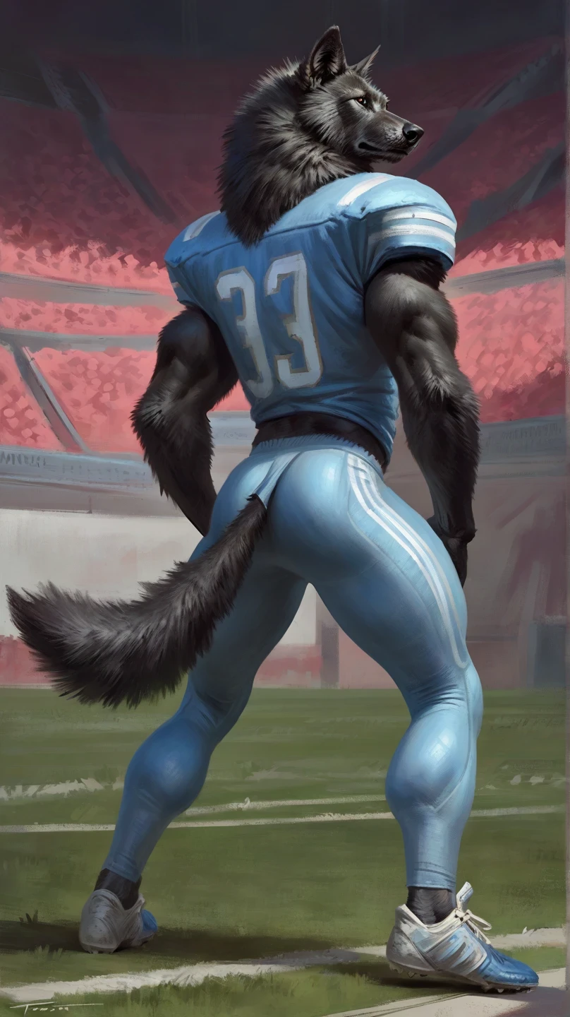 masterpiece, best quality, highres, 1male, solo, furry, wolf male, athlete, tennis player,