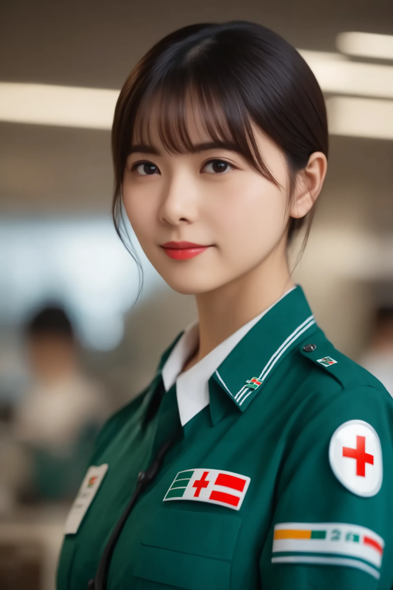 Cinematic top quality, Super detailed,Seven Eleven showing their , scenery, indoor, ID card, One girl, box, Brown Hair, shirt, short hair, uniform, Holding, employee uniform, Short sleeve, Black Hair, realistic, photograph (Moderate), photograph background、She is completely unbuttoning her uniform to show her breasts.
. Emotional, Harmonious, Vignette, Very detailed, High budget, bokeh, cinemascope, Sulky, amazing, nice, Film Grain, Granular