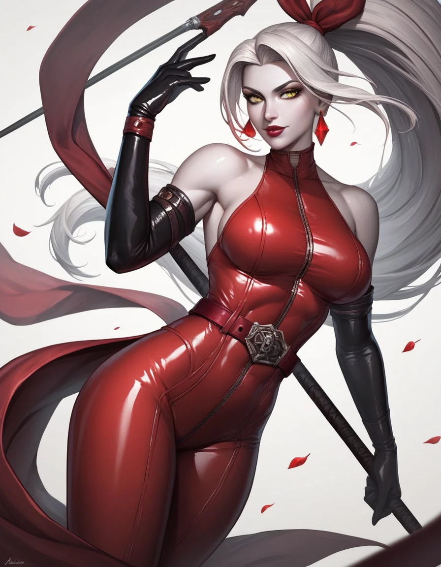 portrait, masterpiece, best quality, (photograph:1.3), (vampire 1girl, dynamic pose, intricate bridge, portal \(object\), nitro, wind, orange ghost costume, god, alternate hair color short hair crown braid, perfect face, silver eyes), medium breasts, (highly detailed), (perfect face),((eyelashes)), (realistic), thick lips, shrine, spot color, night floating castle background, runes, by Jeremy Lipking, by Antonio J. Manzanedo, by Frederic Remington, by HW Hansen, by Charles Marion Russell