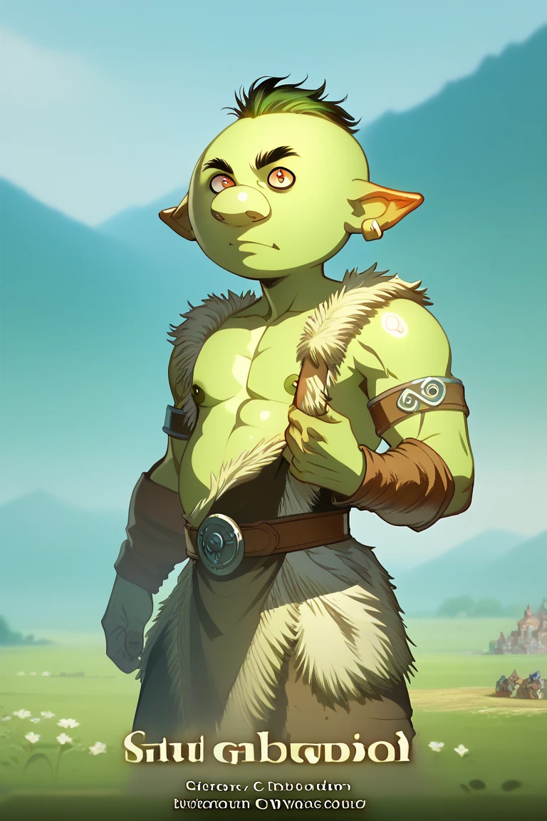 semi-realistic albino anime creature that is pale-skinned, covered in skin imperfections and dirt, dumb, fat and aggressive. It looks a bit like a troll, ogre and giant and is in a cave with glowing mushrooms. The creature has a rag around its waist