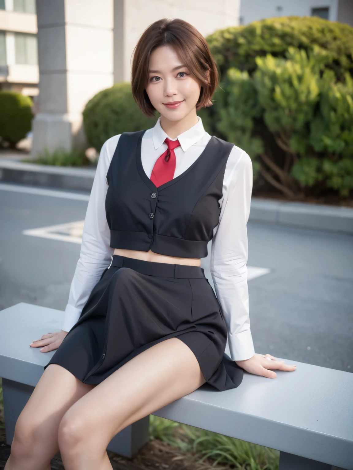 high-level image quality、8K、1 female、Personal picture、Beautuful Women、Classroom、、short hair girl、Skirt above the knee、jpn、Wearing black silk knee-length socks、1 persons、校服、white short sleeve、bob hair、high-heels