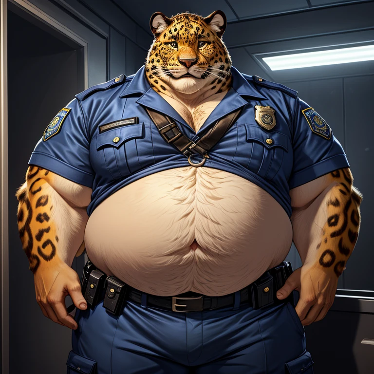 (((detailed eyes, detailed face))), (anthro, tiger, black eyes), male, (solo), (plump, belly, chubby, overweight), (bodysuit <lora:breke:0.8>, skin tight, bulge), standing, arms behind back, smile, photorealistic, hyper realistic, ultra detailed, bedroom, light environment, 8k, UHD, masterpiece