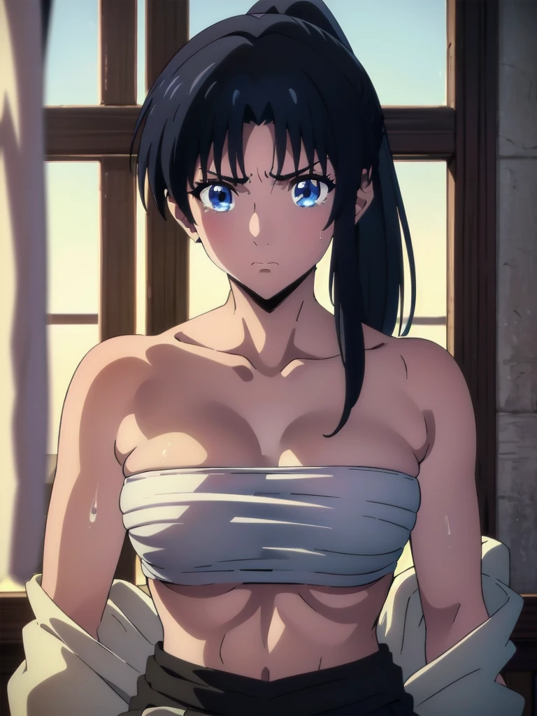 {artoria pendragon_fate ubw:1.15},(((black hair:1.5))), ((beautiful dark blue_eyes)), , ((Strong light )) , 1 girl,, alone,((squinting, detail eyes:1.5)), hair between eyes,,,,, cleavage, thighhighs, ((( very long straight hair))), ((topless:1.5)) , beautiful light, , close up face:0.5, detail navel , detail thin thigs, , ((sitting on blue liquid:1.8)),, trouble eyebrow, nsfw,(???????:1.8) ,(slut:1.6),(vulgarity:1.7),(fucked silly:1.8),(steam:1.5),(wet:1.5),(trembling:1.5),((Shrugging the shoulders:1.7)) ,(drooling:0.6),(sweat:1.5),closed mouth:0.8, wince, (orgasm:1.7), trembling:1.8, beautiful upper body, Beautiful body, beautiful character design, perfect eyes, Perfect face, expressive eyes, Turning the face side to side,(church:1.5),in the center of the image, official art,High Definition CG Unity, Perfect lit, bright_front_face_lit, ,(Highest_quality:1.0),4k,Super detailed, photograph, 8K, nffsw, High resolution, absurd:1.2, kodak portrait 400, film grain, Lens flare, (lively_color:1.2) (beautiful,small breasts:1.4), (beautiful_face:1.3),(narrow_waist),((blush)), ((detail nipple)),,saber, dress, pony tail, (undress denim shorts:1.5)