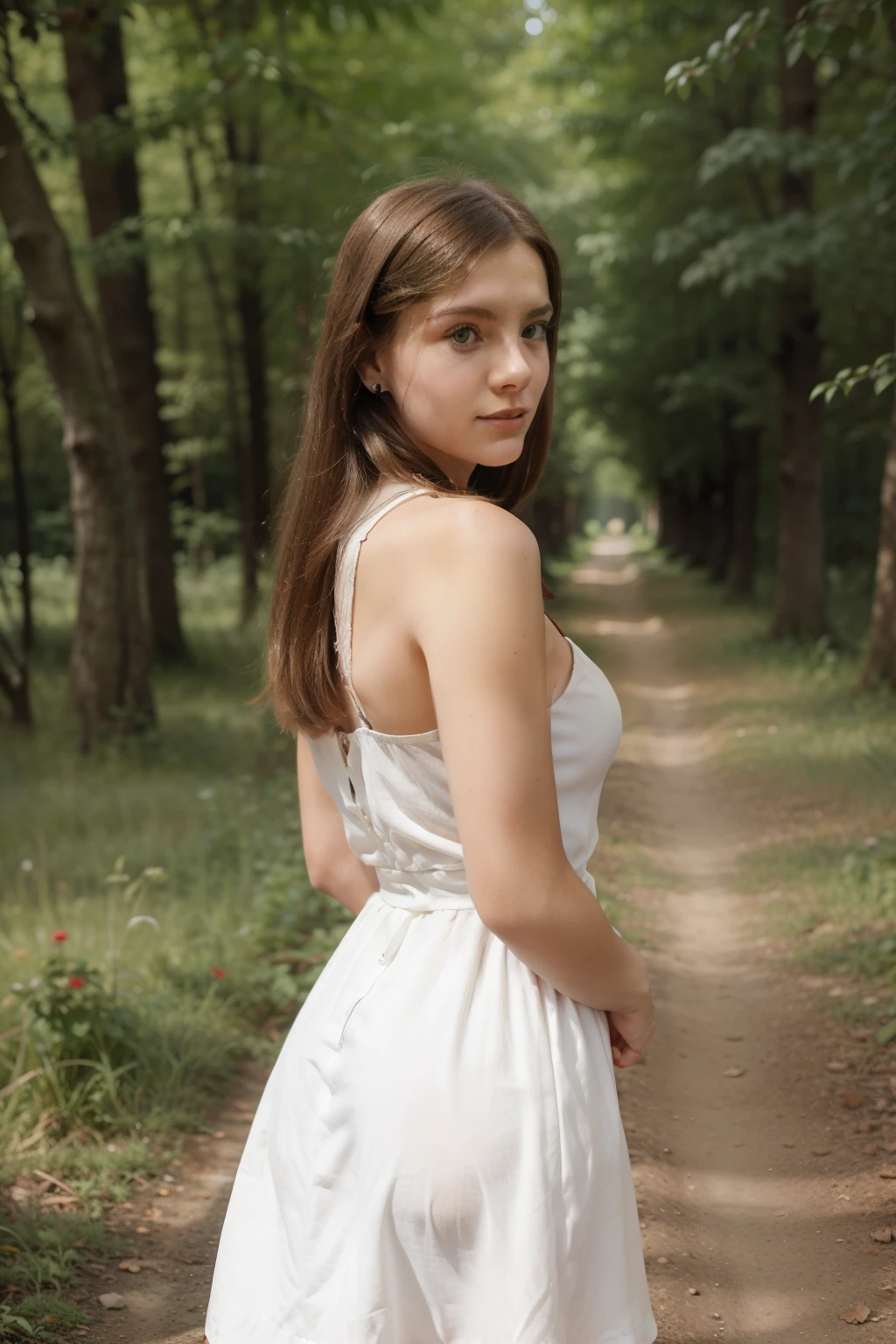 Italian girl, 20 years, innocent, Beautiful, amazing, sexy riding a bike, bike One, 1 girl, real, very high resolution, Dress 