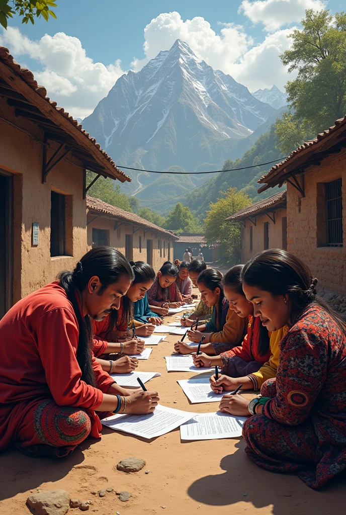 Jammu and Kashmir drawing with people and their culture and signature of jammu and kashmir