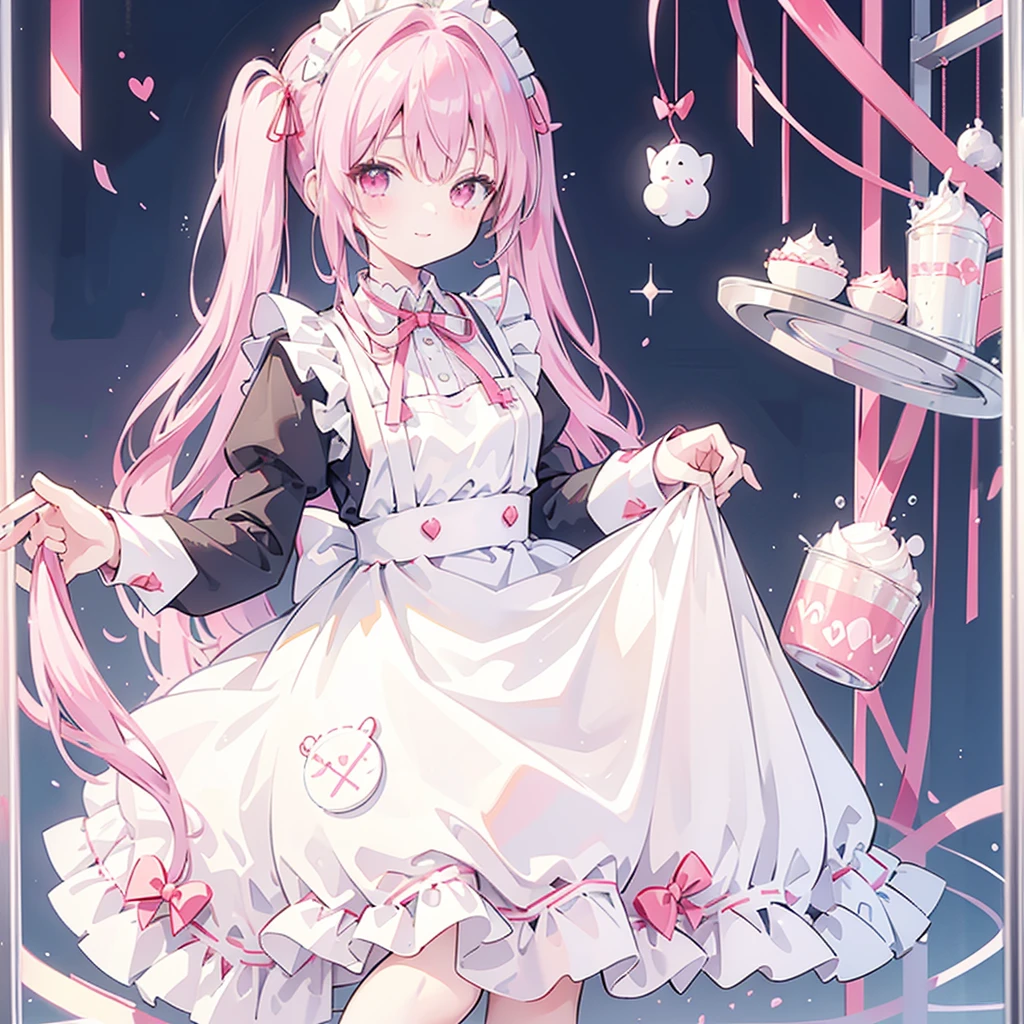 (one male standing aside a girl) and one Girl with pink hair, long double-tailed hairstyle, ((small pink bushy eyebrows)), dressed in ta clothes, marked vagina, loli(Zankuro) drawing style by zankuro artist, Zancro style, image uploaded to R34, sucking penis cum bubbling out her mouth, in a street