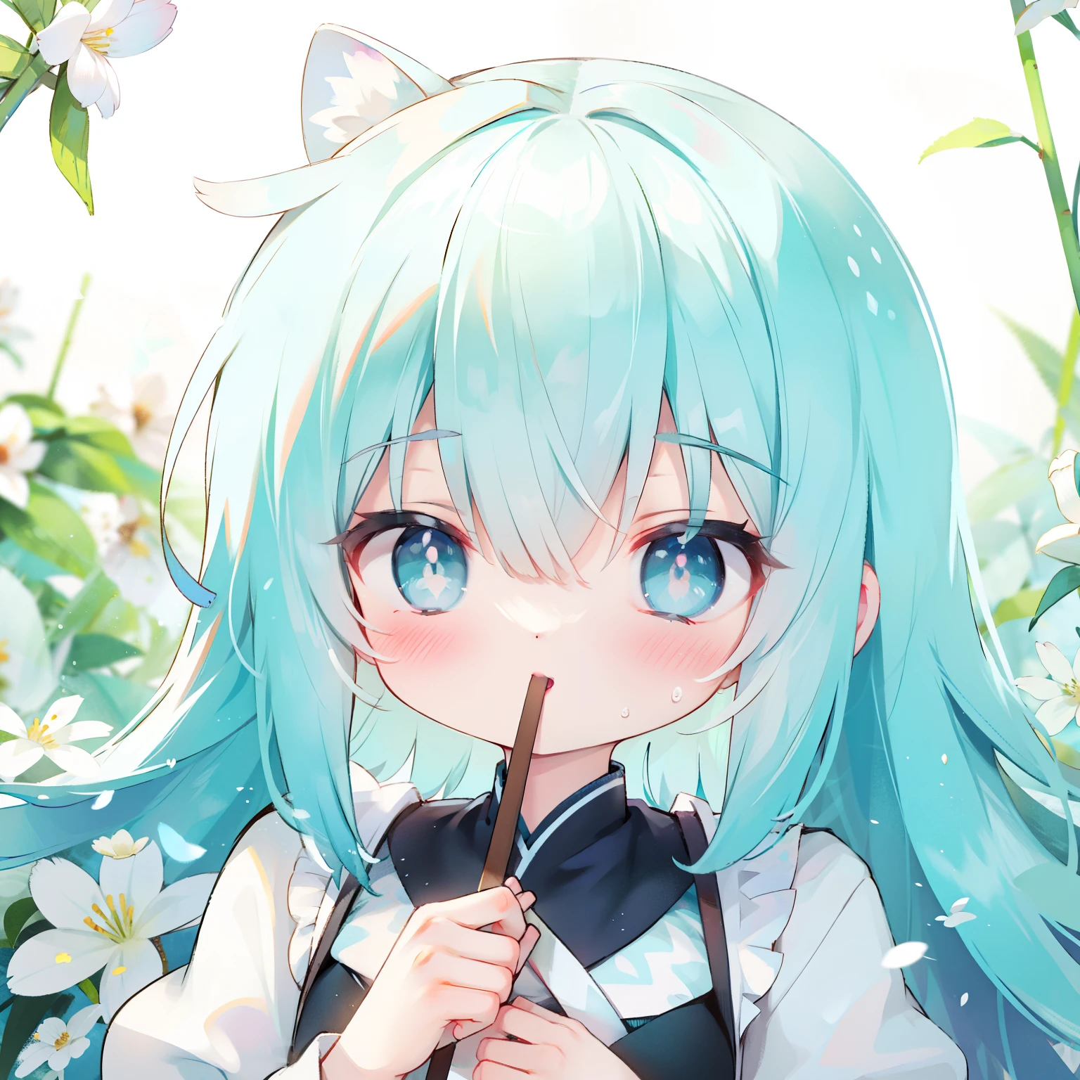  Hair，Food，Light blue pupils and flower pupils