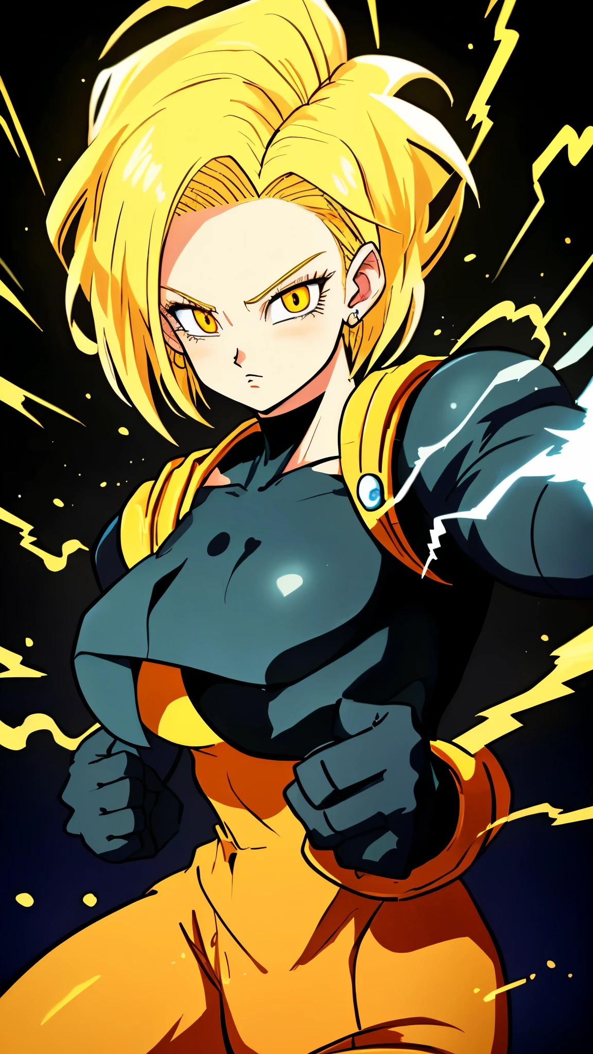 Only one neko-Girl on image, ((Anime Neko-Girl transformed on Super Saiyan golden hair)), ((emanating super saiyan energy around his body along with wind)), ((Full body photo, feet on the ground, straight body, Dragon Ball Anime)), ((Laura/woman, big breasts, extremely beautiful)), ((Hair in a ponytail)), (the hair moving through the waves of energy) {as if it were wind}, ((Super Saiyan Superior Instinct)) {transformed into Super Saiyan}, ((is wearing Son Goku+'s costumes extremely tight on her body)). She's {looking at the viewer, smiling, fists clenched}, (((emanating super saiyan energy around his body along with wind))) high detail, anime, 16k, UHD, retina, retina, accurate, anatomically correct, textured skin, super detail, high quality, award-winning, Her outfit is soaked in water, she's staring at the viewer, smiling, fists clenched, concentrating magical aura, in a front-facing attack pose. Anime Dragon Ball, high detail, anime, 16k, UHD, retina, retina, accurate, anatomically correct, textured skin, super detail, high quality, award winning, one only character