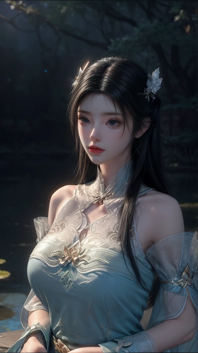 ultra realistic 8k cg, picture-perfect face, flawless, clean, masterpiece, professional artwork, famous artwork, cinematic lighting, cinematic bloom, perfect face, beautiful face, fantasy, dreamlike, unreal, science fiction, lace, lace trim, lace-trimmed legwear, (rich:1.4), prestige, luxury, jewelry, diamond, gold, pearl, gem, sapphire, ruby, emerald, intricate detail, delicate pattern, charming, alluring, seductive, erotic, enchanting, hair ornament, necklace, earrings, bracelet, armlet,halo
((,1girl, pov,))(((depth_of_field, photo_background, focused, photo_\(medium\), 1girl, flower, black_hair, long_hair, chinese_clothes,moon,moonlight, hair_ornament, , looking_at_viewer, ))) <lora:DA_WangYuYan:0.6>