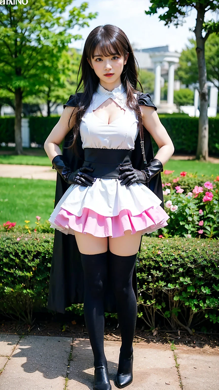 See-through sailor suit、Transparent nipples、Big Tits、Sheer skirt、Golf course、Pussy line、Purple Hair