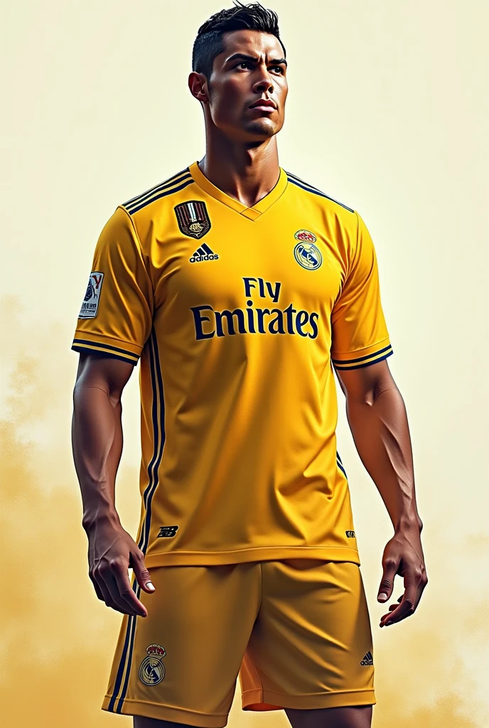 Orange Real Madrid shirt, put it on the front of the shirt, remove the Emirates fly and put it (Pancho Elfer supports sport) 