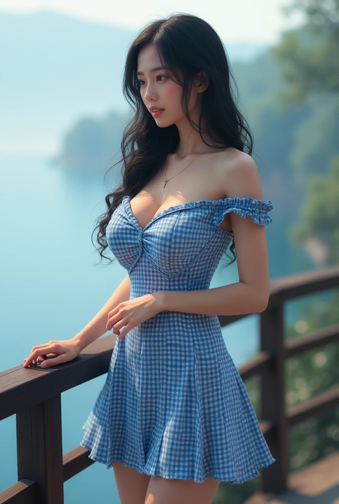 masterpiece、Highest quality、An illustration、Super quality、Subtle details、High resolution、8k wallpaper、Perfect dynamic composition、Beautiful and detailed、woman、Blue Dress、No sleeve、Medium Hair、Large Breasts、Natural color lips、Bold and sexy pose、smile、Harajuku、40歳のwoman、Beautiful Face、Sexy shot、Looking into the camera、Night view、Background Blur、Floating Hair