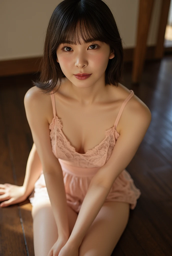 (Cute nightgowns, No bra, The shape of the nipples is visible,Beautiful thighs, Ultra-detailed skin, Young Skin:1.5),
((Shooting naughty scenes, My girlfriend is filming me having sex:1.4)),
((She sits deep on the sofa, Lean forward and insert your fingers into your crotch, Penetrate her in the missionary position, Her body is incredibly beautiful and stylish, Gently touch from the chest to the thighs, Her face is so cute when she feels it :1.3)),
((24-years-old, Naughty Wife, Sexy body:1.4)),
((Small breasts, Flat Chest, Sexy breasts:1.2)),
((Box seats at brothels, Complete darkness:1.4)),
Eye focus, Narrow shoulders, Beautiful clavicle, length, Thin arms, Thin legs, The back of the hand is beautiful and feminine, Slim figure, Soft belly, Tight waist, Highly detailed face, super detailed breasts, Ultra-detailed skin, Fair skin, Shiny skin,
Ultra-detailed lips, Fuller lips, Glossy pink lips,
Blushing, White teeth,
Beautiful actress makeup, Make-up, Pink lipstick,
Dark brown hair, Delicate and soft hair, (Put your hair up, Fluffy short bob:1.2), (Sweep your bangs to the side:1.2),
(Stylish earrings,necklace:1.2),