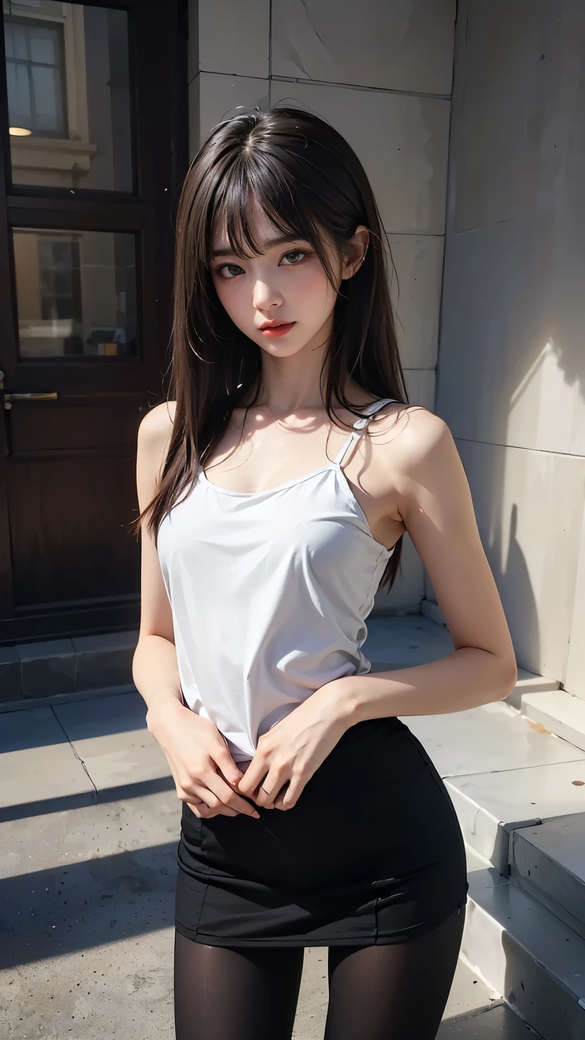最高qualityのディテール:1.2, Hentai Realism, 8K Ultra HD, High resolution, One Girl:1.2, 超detailedな, High quality textures, Intricate details, detailed, 非常にdetailedなCG, High quality shadows, detailed 美しく繊細な顔, detailed 美しく繊細な目, Depth of written boundary, Ray Tracing, 20th Generation, Beautiful Pop Girl, The Face of Ulzan in Korea:1.1, Narrow Face, Urzo-6500-V1.1:0.6, Pure Eros Face_v1, Glowing Eyes, cheek, Glossy Lips, Perfect body, Choker Necklace、(Layered Cut、Flat Chest:1.2)、 Brown Hair、ponytail:1.1, street, particle, Displaying the viewer, Photorealistic:1.4, 超detailed, Photo Real, 4K 8K Ultra HD Full Color RAW Photos, Fujifilm(Medium format:1.2), Hasselblatt:1.2, Carl Zeiss:1.1, Incredible dynamic range photography(utility_The Art of SMUS-768:1.1), High resolution, High pixel count, 明確なdetailed, Clear images, Natural color reproduction, Noise Reduction, High fidelity, quality, Software Improvements, Upscaling, Optimization algorithm, Professional Grooming、((Shibuya Ward, Tokyo))、On campus、((Very high design fashion clothes))、Casual Sportswear: Athleisure Sportswear、Fashion Style,
