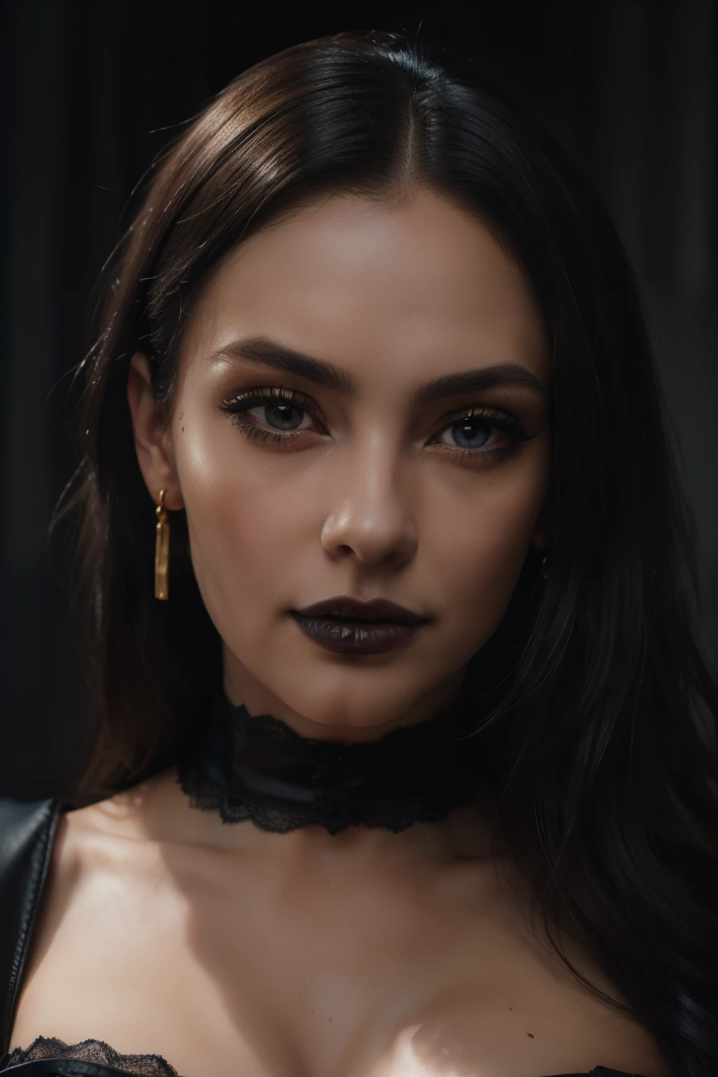 1 girl,soft,Confident, alluring,thin body,evil grin,evil big eyes,gery hair,white face,bra lac showing,pink lips small mouth,shoulderless dress,lac,chocker,earring,jewellery,
portrait,monster face,scary eyes,looking at viewr ,face foucs,horror,black background
,Tight, close-up, eye-level,shark teeth,fangs
breack
(intricate background of scene decorations), apocalypse space,night atmosphere, rose Patels,fire balls,1explosion,hot ash arround, character ,street,pov eye,
night time , comfy, direct,lighting,moon lightneon lights
breack
((masterpiece)), (top quality), (best quality), (((ultra-detailed, 8k quality))), (large masterpiece digital art), (detailed line art), ((perfect anatomy)), extremely detailed body, extremely detailed finger, best hands, perfect face,perfect ears, beautiful face, (blush), extremely detailed eyes, ((expressive eyes)), gradient eyes, beautiful eyes,glowing eye pupils,perfect ears,perfect eyes, perfect fingers,perfect nails,
