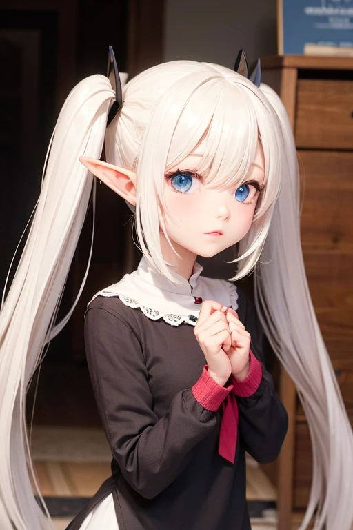 PopMart Blind Box IP, a close-up of a cute, white robe doll, young wanangel style, wearing long and fluent clothes, wlop style, pocelain doll, little people; Unreal Engine 5, Lite 3D/C4D production: 8K HD quality/lighting/ultra-detailed lens depiction 1.5, flawless, chibi background/cinematic.