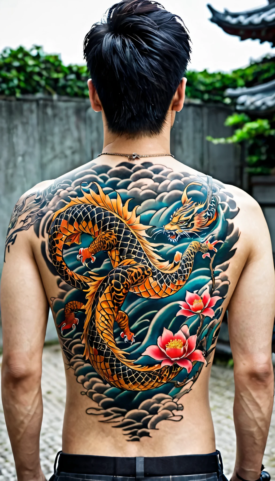 Back Tattoo, Japanese tattoo, Chinese Dragon
