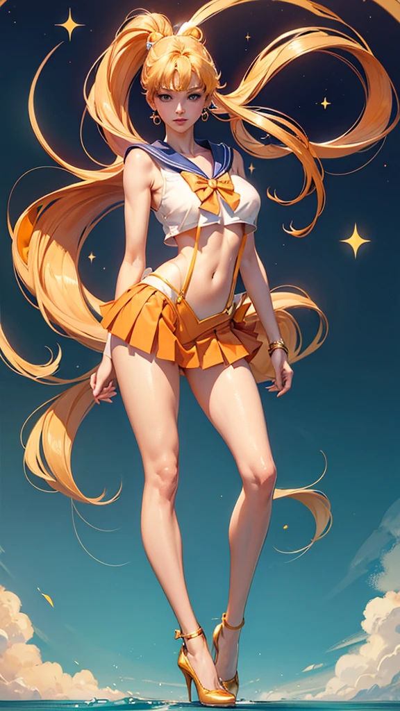 Masterpiece artwork, best qualityer, gals, 苗条, Eyes red, hair color,, Long hair spreading, Caucasian skin, half, comely, sensuous,, 比基尼, natta, psychedelic, working day, Extreme Color, Tema paisley, complete body, blonde in colorful bikini, the milky way at the bottom, background universe, universal, seminua, colorful bikini, long bold hair