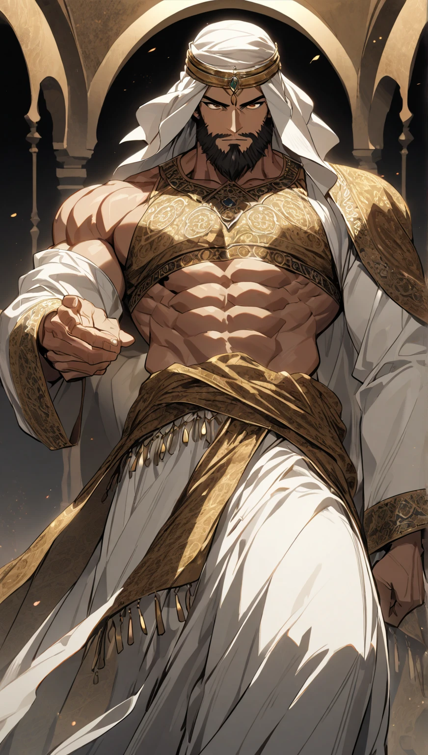 1man ,1male, realties photo and masterpiece ,top quality , best quality and offical art, very detailed,most detailed , God, short hair, Handsome man , necklase , pectoral, abs , brown skin, black eyes, Handsome, Muscular ( wide shoulders and wide waist) ,Indian male model 