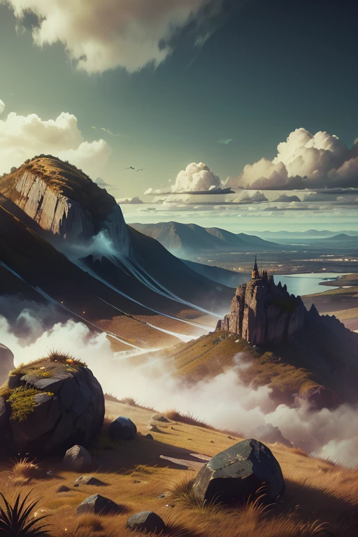 "Cloud World" (best quality:1.2,highres,ultra-detailed),vivid colors,physically-based rendering,sharp focus,studio lighting,ultra-fine painting, HDR,UHD,extreme detail description,portraits,landscape,concept artists,Cloud World