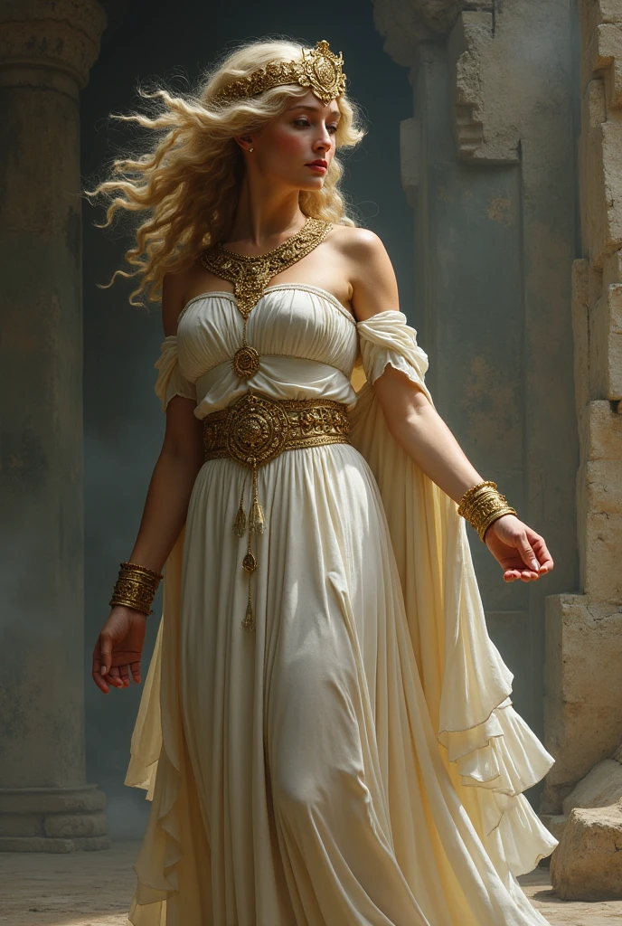 Athena, the beautiful and intelligent goddess, whole body
