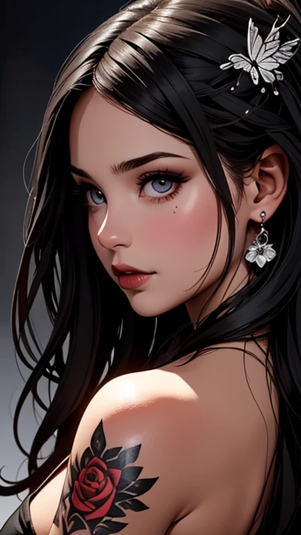foreground , extraordinary beauty and very detailed, eyes and eyeliner, gothic makeup thick lips,solo face high resolution levels 12k image 1.2 high resolution 