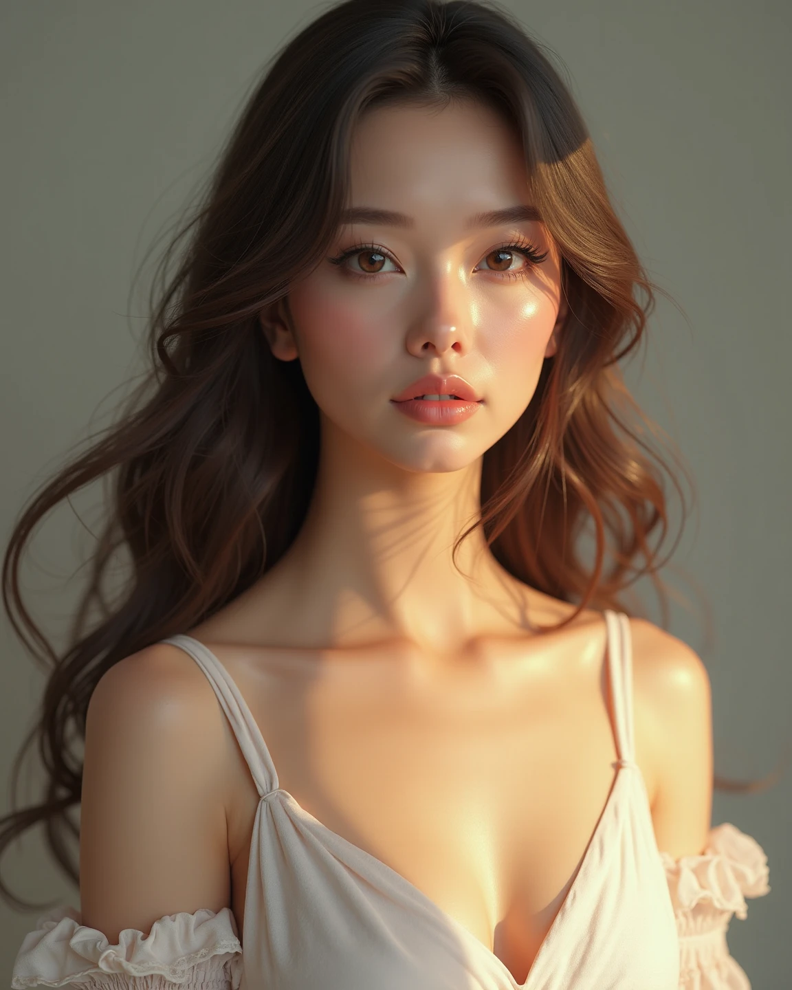 (highest quality:1.2,8K,High resolution,Super detailed,realistic),Shy Quadratic Girlfriend