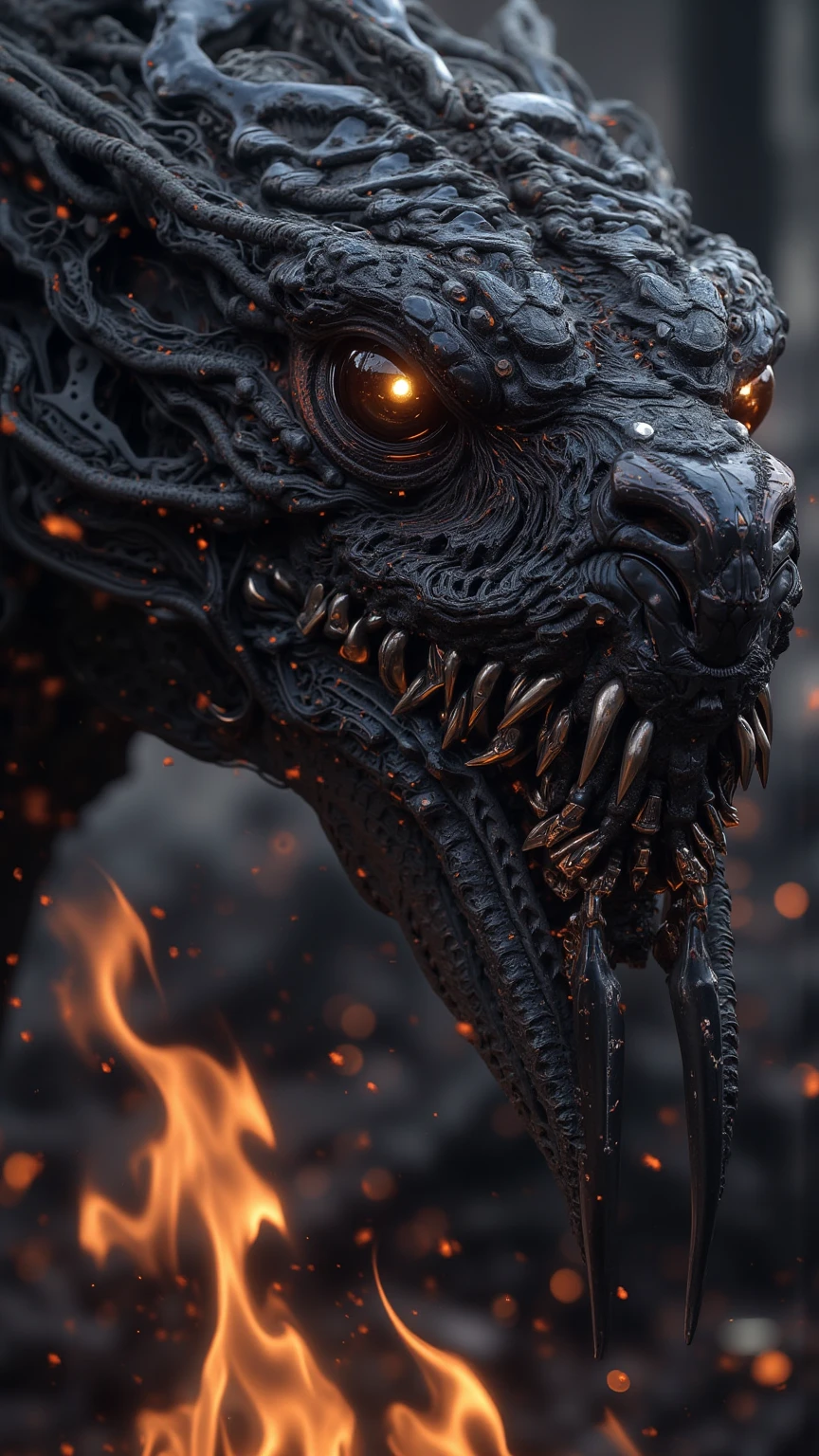 a monster made of bone, abject fear, dynamic, intricate details, hyper-realistic, dramatic lighting