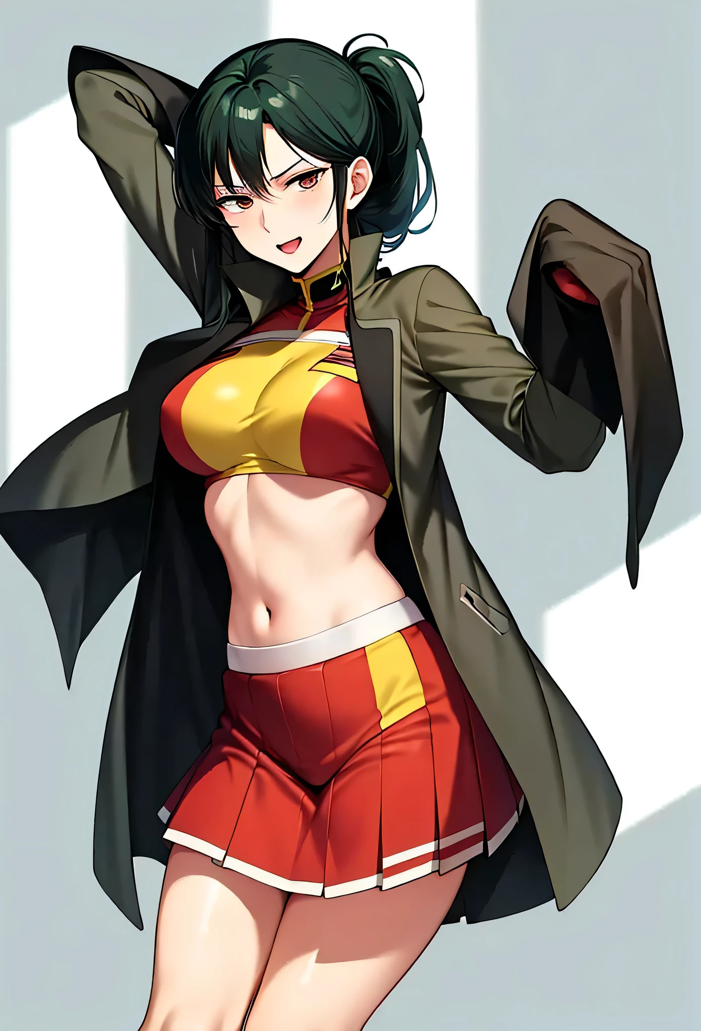 (masutepiece),(Best Quality), Katsuragi Misato, 、Colossal tits、Big breasts、((Smaller head)）、a red jacket、1 female、Urban streets、Black leather underwear、With your back turned、Turned、Big ass，Huge breasts，Textured skin、extremely detailed eye and face、beatiful detailed eyes、二重まぶた、huge filesize、(Increase the beauty of skin texture:1.1)、hight resolution、highlydetailed skin、top-quality、8k wallpaper、电影灯光、large boob,Seductive underwear、I can see the chest