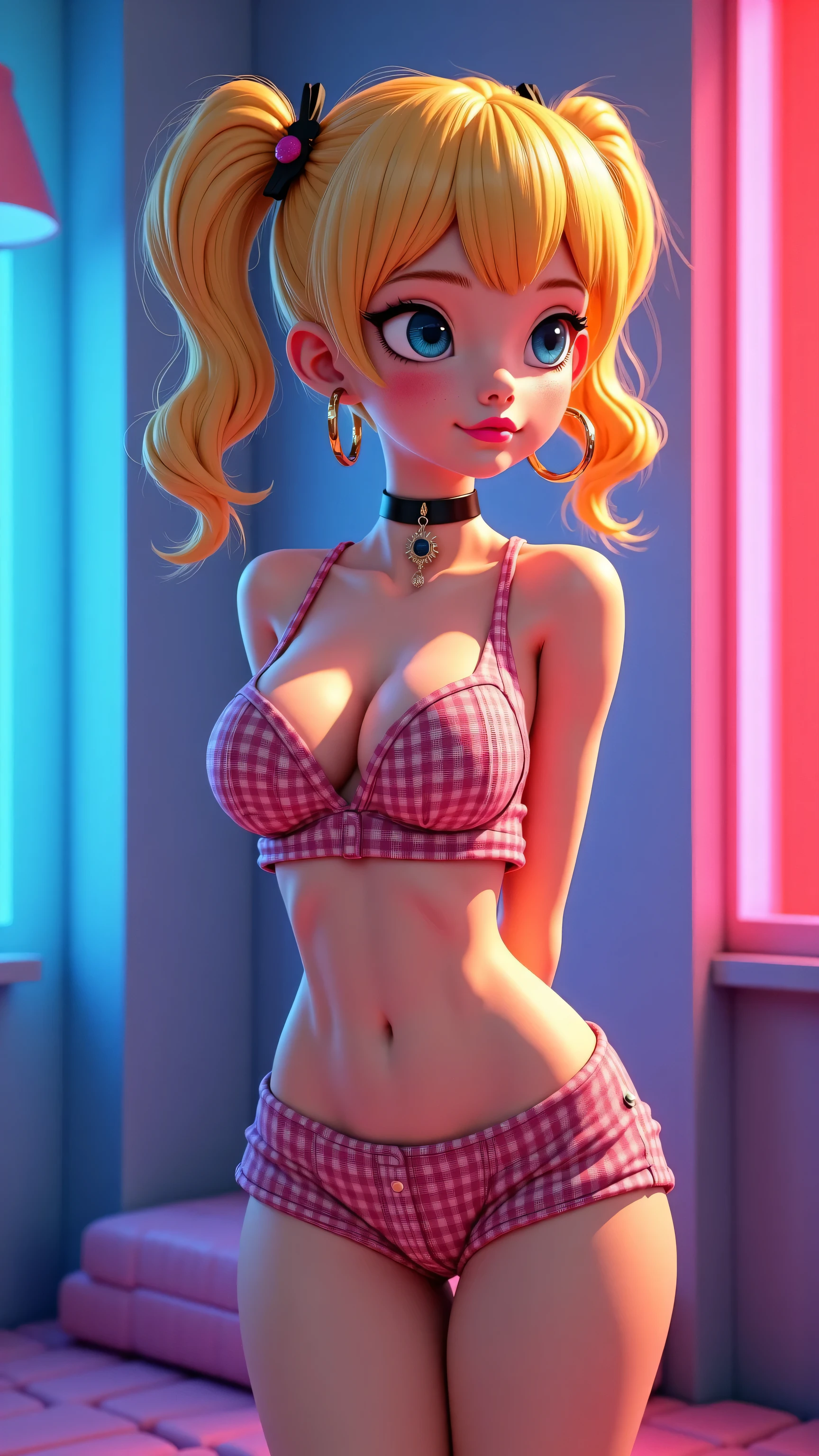 Classic 60’s pinup girl, stunning face, smiling, half body shot, polka dot dress, cleavage, J Scott Campbell style, 8k, ultra sharp, sleeveless, bare legs, huge breasts