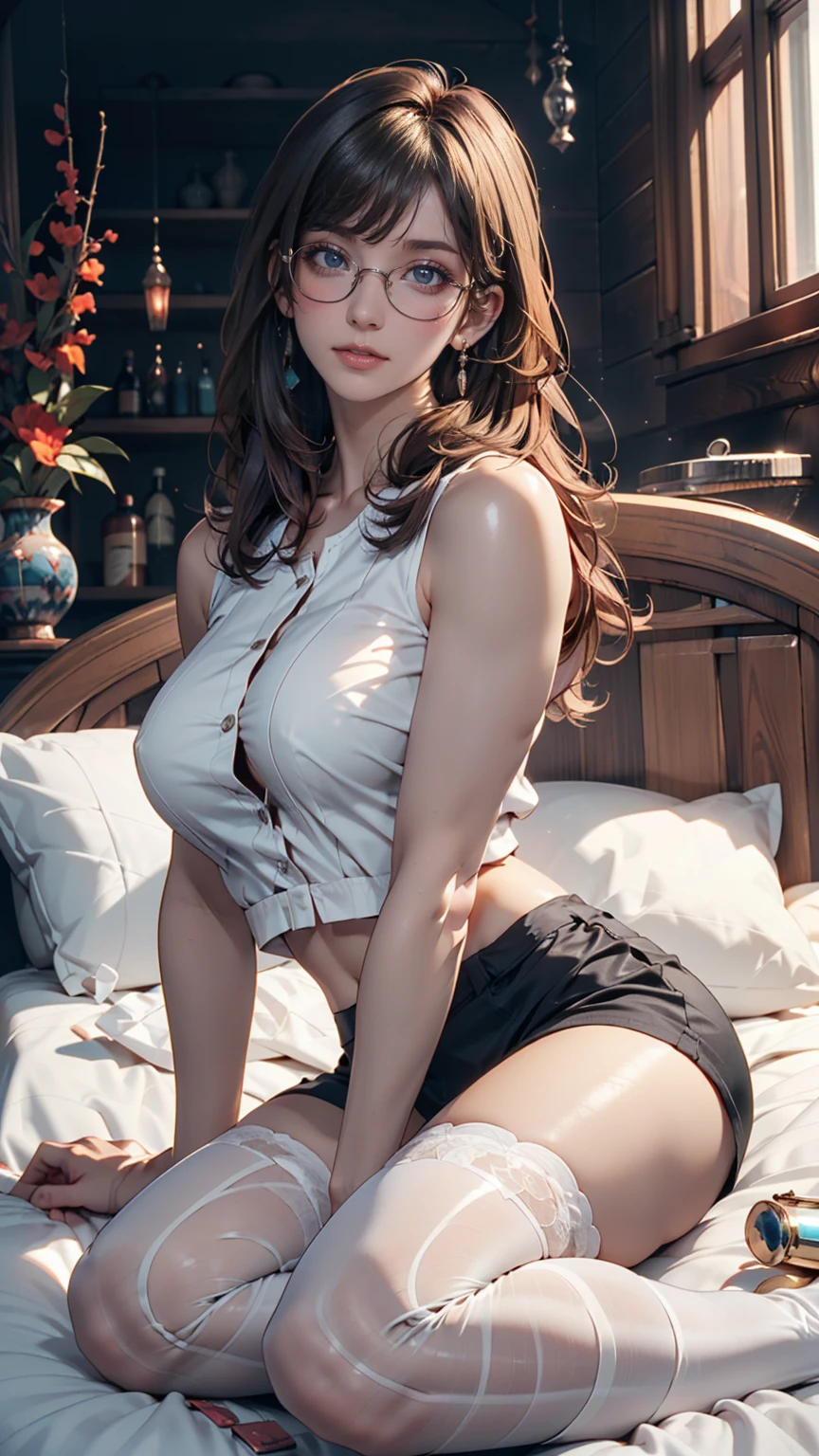 (masterpiece, Highest quality:1.2), (High resolution, Abstract:1.1), Super detailed, One girl, Cute pose, A see-through camisole, Off the shoulder, Lips parted, smile, blush