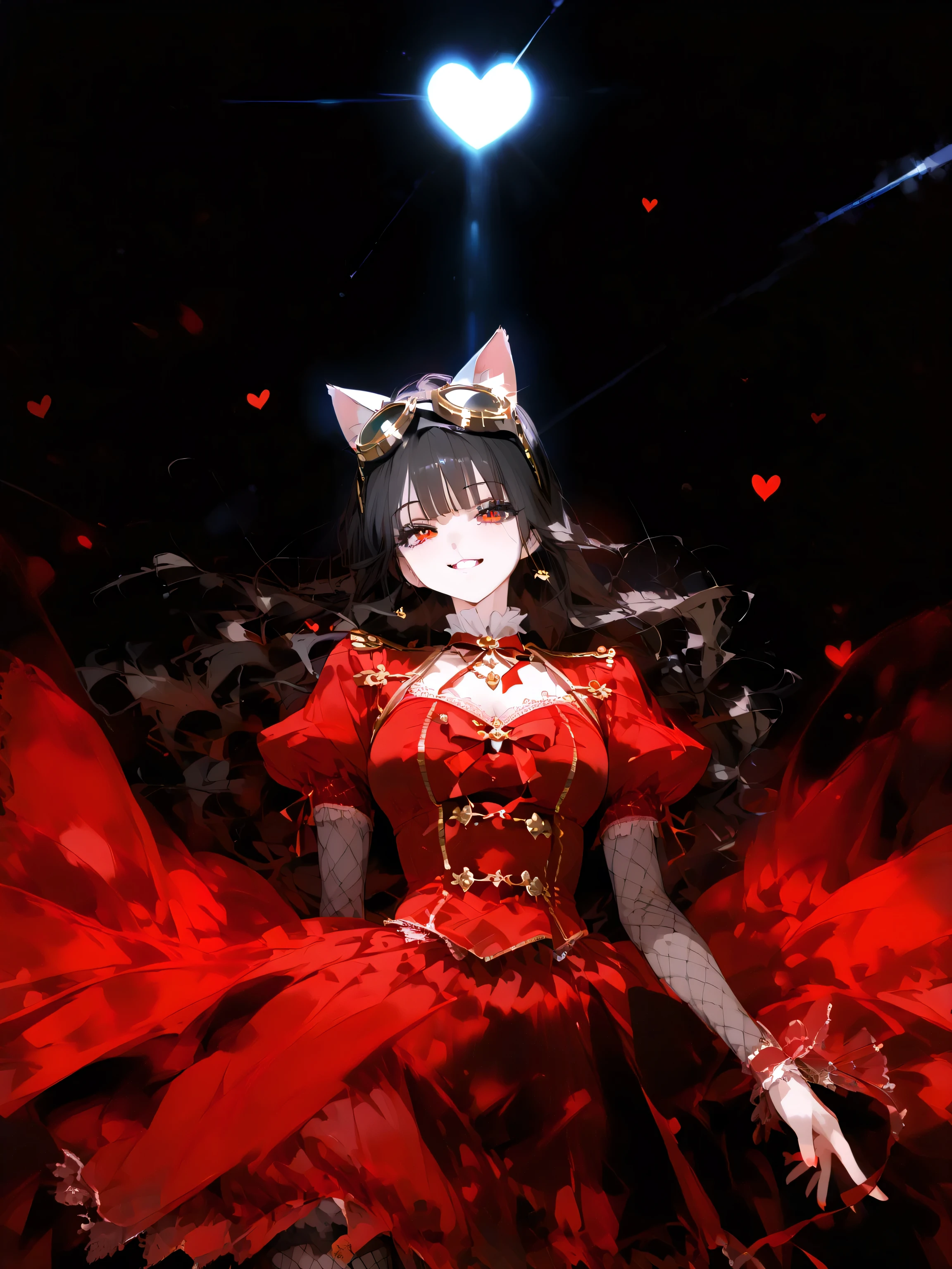 1girl , (Happy Valentine’s Day :1.2), Traditional media, Magically beautiful thick contours, has mature dignity and strength 、 creates Valentine's Day chocolate with a flick of the arm、 That momentum creates delicious heart-shaped chocolate。What are the characters and backgrounds drawn in detail、 lyrical power and Combining elegant beauty 、 The outline of a sparkling hologram shines brightly 。Crimson Eyes reflect the hidden love of a heart、 style make its presence stand out even more。
(Goggles and cat ears , WOMEN AROUND THE WORLD ALWAYS WEAR GOGGLES AND CAT EARS , she is cutting-edge WEAR GOLD GOGGLES :1.2).
futuristic gold goggles and cat ear accessories make the long jet black hair dancing in the 、 symbolizes individuality and refined strength 、 has a visual impact 。
( beautiful, straight, jet black long hair , red eyes:1.2).The well-worn black military uniform and red skirt are characteristic、Fishnet tights effectively express femininity。 with lovely gentle expressions and heart effects。
background:( girlfriend engraved on the surface of chocolate。White chocolate and dark chocolate two-tone coloring:1.2)