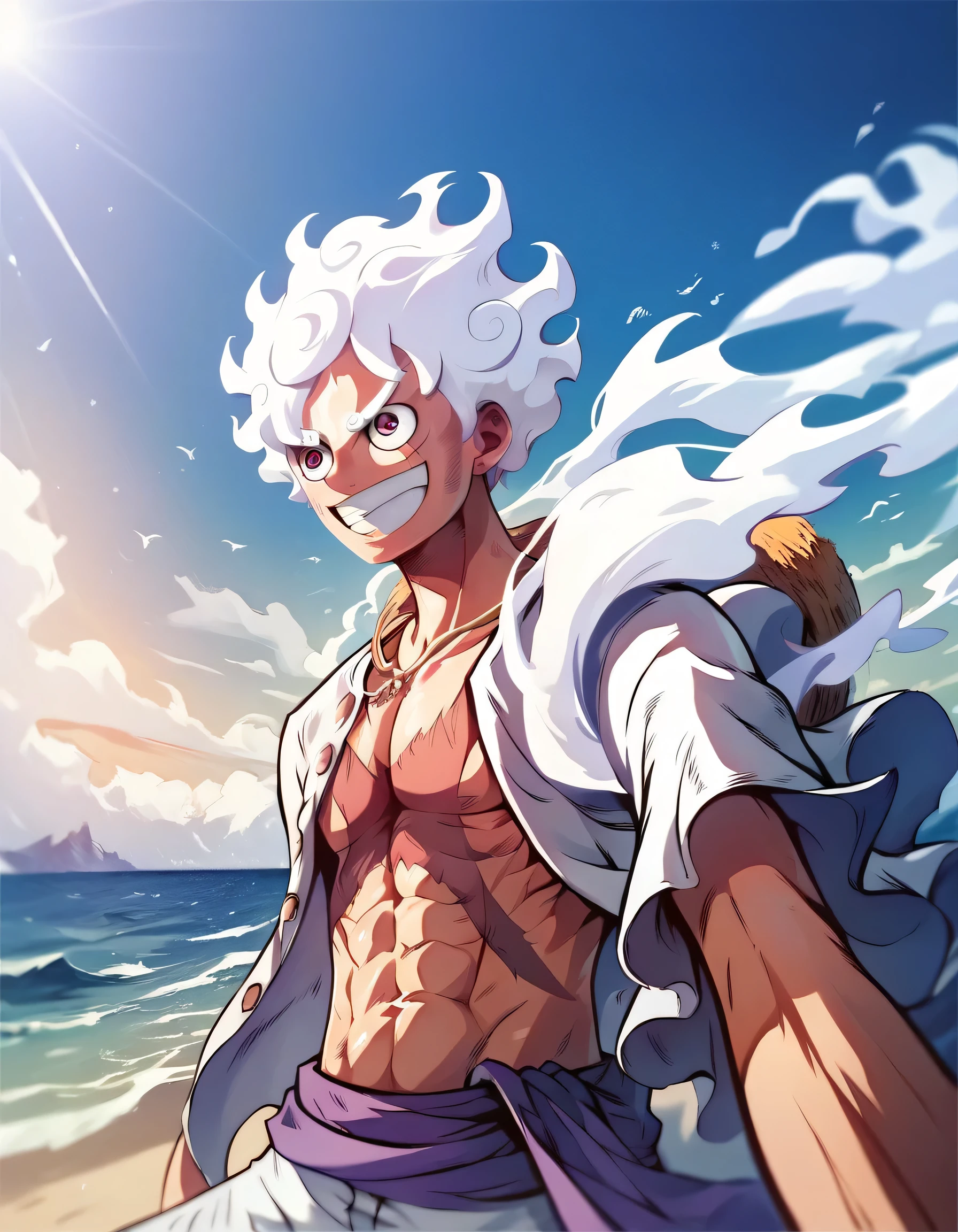 score_9, score_8_up, score_7_up ,score_6_up, Gearfive in the beach , ultra detailed background, best drawing, master piece , 8k,solo, detailed face
