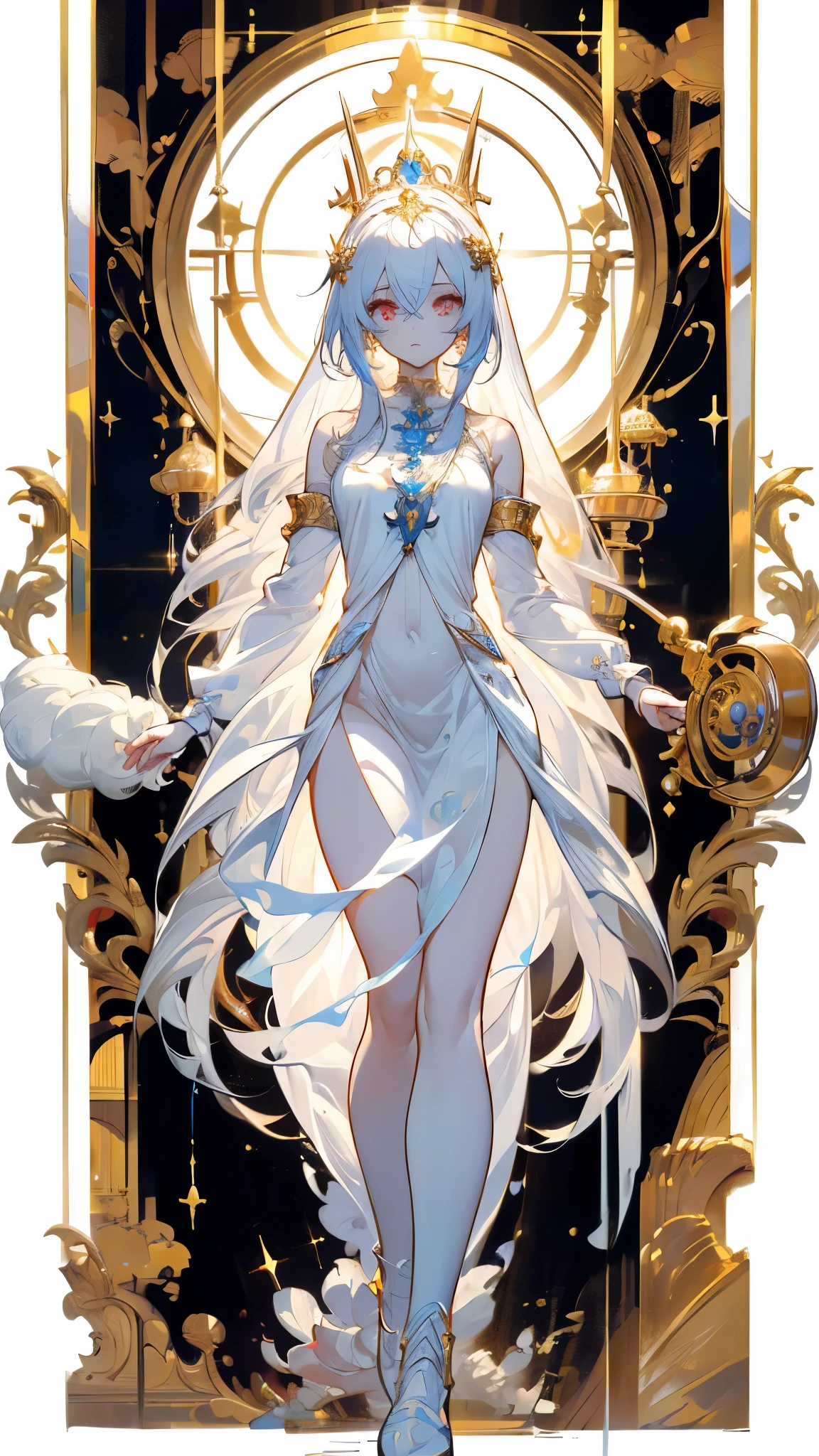Photos of Japanese female robots in their 20s，Made of white and silver clear glass and plastic, geisha makeup, Black hairstyle, Silver and gold metallic interior, dynamicposes, flowing organic structure, Meticulous carving, Lace design, Glowing gold circuit, Colorful neon lights decoration, Meticulous carving, Lace design, glowing circuitry, neon trim, H&#39;artistically.r. Giger, Greg Rutowski