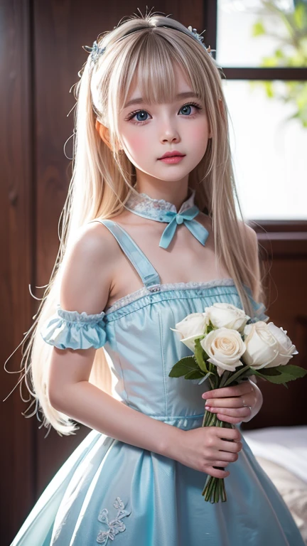 table top, highest quality, very delicate and beautiful girl,very delicate and beautiful, world masterpiece theater, super detailed, very detailed, highest quality, blonde hair, High resolution, very detailed,1 girl, highest quality, figure, looking at the viewer, material, canvas, oil, genuineistic, realist ,genuine,