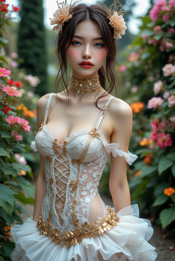 Women, grave, Guerrero, armor, elegant, pink dress, aristocratic, silver elements, long nails, bare shoulders, hairstyle, hair tied, braid and ponytail, disordered, arrogant, absurd, detailed dress, Royals, celebration, Living room decorated with flowers., cowboy shot, portrait, (Best Quality), (Masterpiece), (Very detailed), (4k)