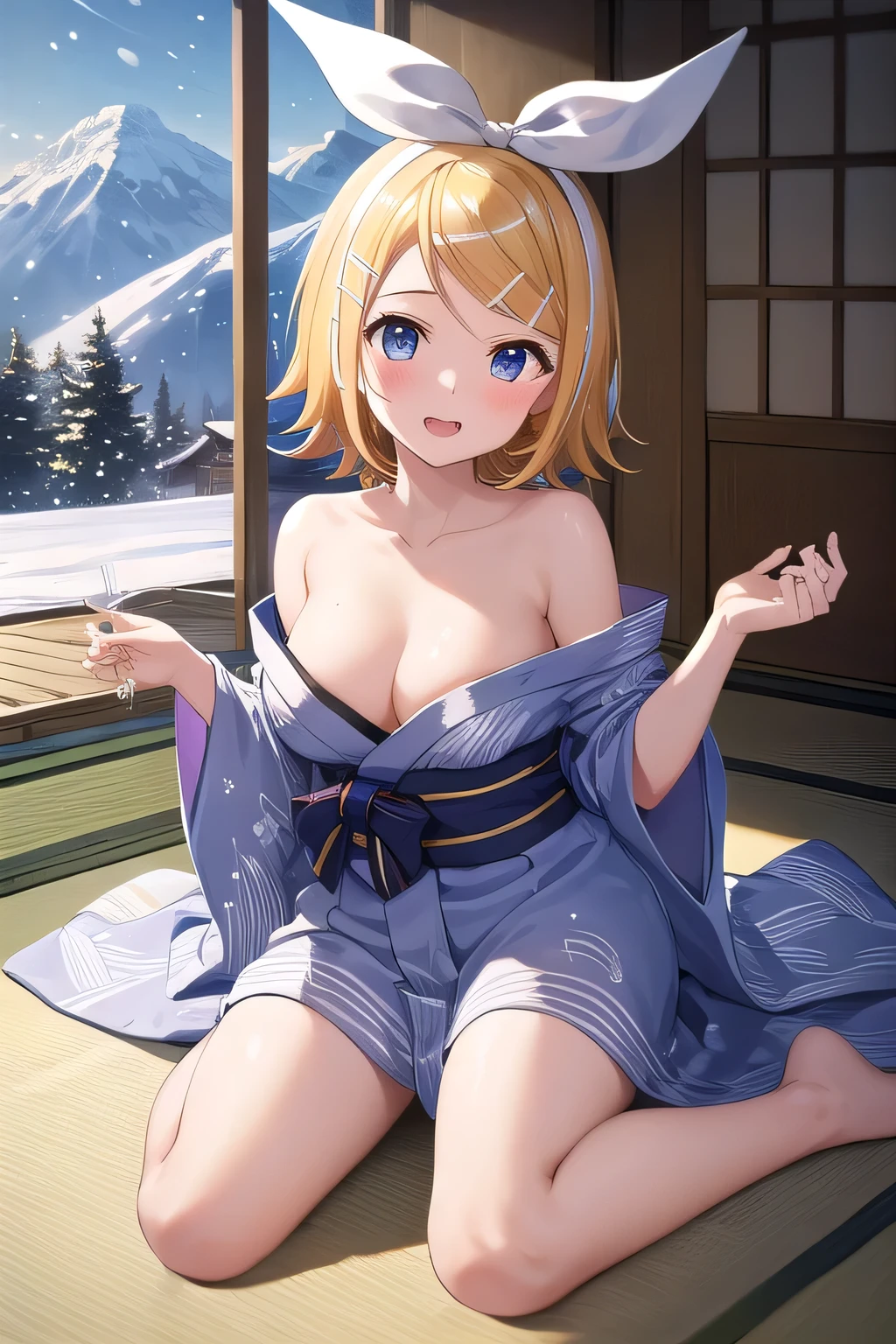 ((top quality, 8K, masterpiece: 1.3)), ((Saber)), (((Artoria Pendragon))), (cowboy shot), sharp: 1.2, 1 girl, perfect body beauty: 1.4, small breasts, (in kimono: 1.5), very detailed face and skin texture, detailed eyes, double eyelids, ((smiling, inviting the beloved to have sex with her)), (blush😘😘), ((face like a rutting heat)), ((heart-shaped pupil: 1.1)), very detailed face and skin texture, detailed eyes, ((heart-shaped pupil:1.2)) double eyelids, ((smiling, satisfied look on her face after climaxing in sex: 1.5))