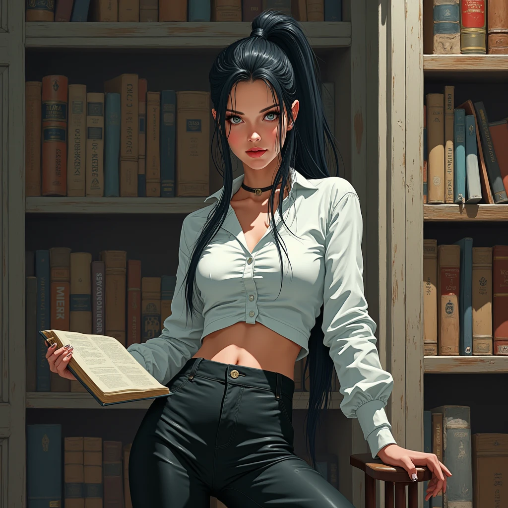 Best quality, masterpiece, Beautiful, young indian woman, teacher, college, looking straight at viewer, wearing elegant black full sleeve top and long skirt, college classroom, sitting on chair, professionalism, teen age, detailed face, detailed body, symmetric face, cute face, dynamic pose, perfect anatomy, holding books with hands, photorealistic, curvy body, braid hair, 8k, ultra realistic, blackboard background, ambient occlusion