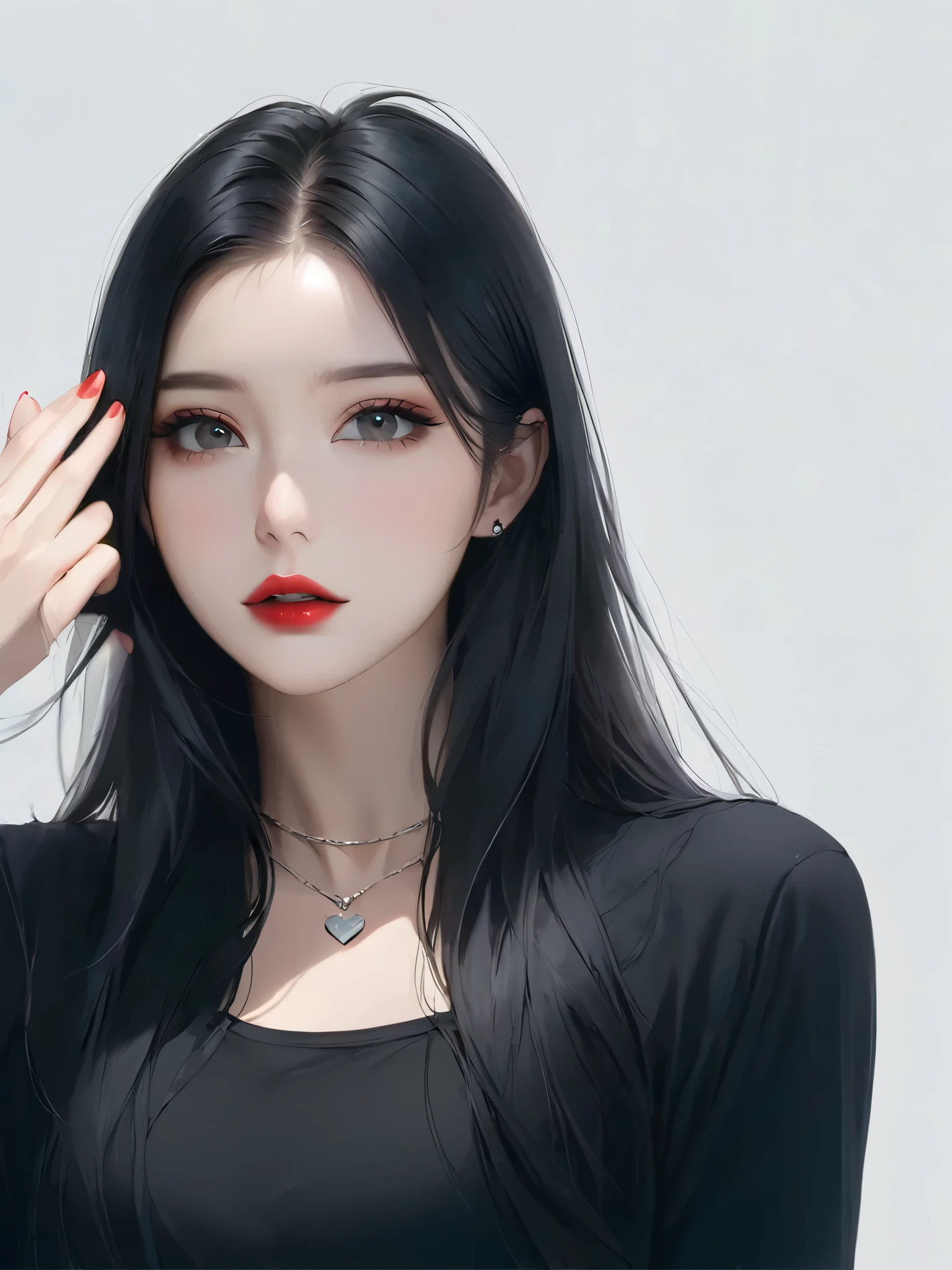 painting of a girl, solo,close up, black eyes,thin lips,long hair,black hair,floating hair,Bright red lipstick,
perfect breasts,cleavage,
( watercolor \(medium\), IrisCompiet:1.2)
illustration,(semi-finished product:1.2),stunning gradient colors,gorgeous colors,incredibly absurdres,
(black abstract background:1.4),
(masterpiece,best quality,ultra high res,:1.4),
<lora:GoodHands-vanilla:1.5> <lora:Liyitong_v11b:0.3><lora:New_ChineseDollLikenessV3.0:0.3> <lora:IrisCompietStyle:0.9>