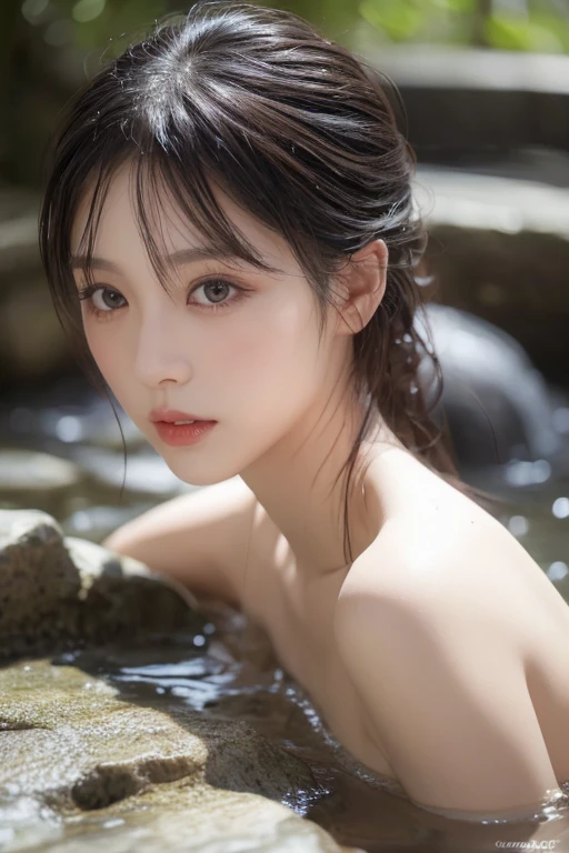 ((NSFW))、最high quality、high quality、best image quality、8K、最High resolution、High resolution、最high quality、masterpiece、far and near method、Detailed and realistic human body、Detailed and realistic skin、Realistic face in every detail、Realistic eyes down to the details、Realistic lips in every detail、Realistic teeth in every detail、Detailed and realistic ears、Detailed and realistic hair、Detailed and realistic arms、Realistic reproduction of every detail、Realistic fingers in every detail、(fine hands、thumb１reference４)、Realistic feet down to the last detail、((beautiful japanese girl))、(japanese model), (japanese woman)、((18 year old beautiful girl))、(black hair)、(random hairstyle)、(sexy look)、((whole body))、((beautiful upturned chest))、(slim style、slim style)、(whole body光沢肌、Fair skin)、((Wrap a thin white towel around your body.))、((Thin towel(濡れたThin towelを通して彼女の肌が見える))、(濡れたThin towelの上から乳首の形がはっきりわかる)、(濡れたThin towelを通して彼女のオマンコの形がはっきり見える)、((濡れたThin towelが彼女の肌に密着して張り付いています))、(soft natural light)、((Deep in the forest(Natural hot springs gush out))、((Hot springs surrounded by rocks))、((deep bathtub(deep hot spring))、((Onsen Girls))、((Enter the hot spring))、((A woman warming herself in a hot spring))、((A woman lying down and relaxing in a hot spring))、((Soak in a hot spring))、((腰までSoak in a hot spring))、((寝転んでSoak in a hot spring))、((Sleep in hot springs))、((Soak in a hot spring))、((肩までSoak in a hot spring))、((Extremely clear hot spring water))、((The main body seen from the water surface))、((A hot spring with thick steam))、((A lot of steam rises from the hot spring....))