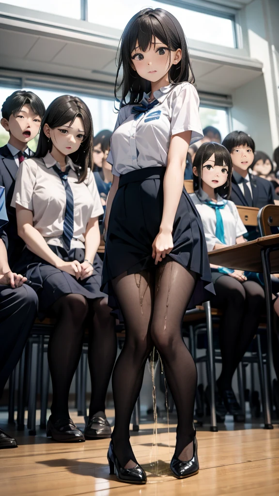 (Training Hall),7 people,3 males,4 females,surprise,Open your mouth,Everyone look straight ahead,(Standing),student,open