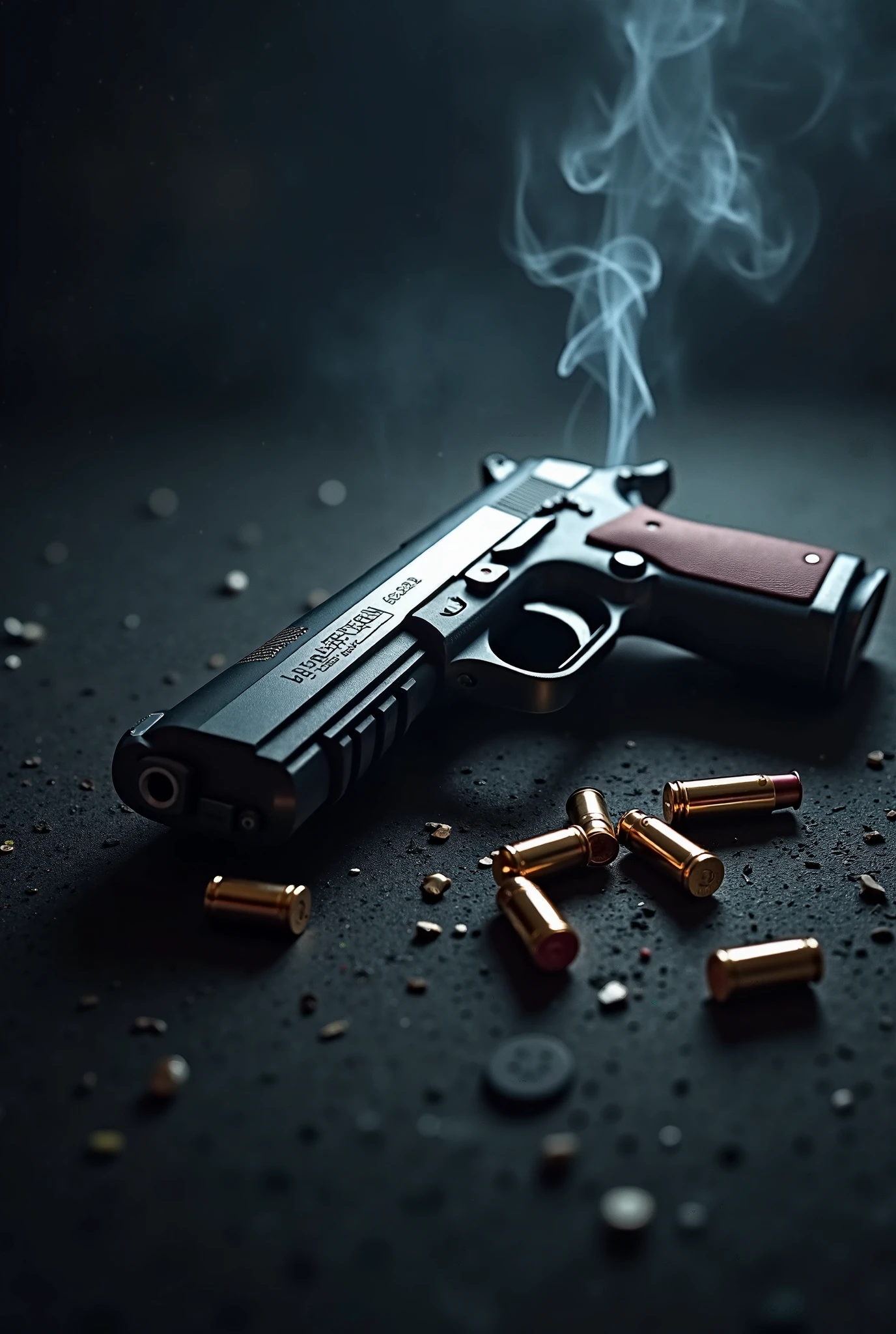 Create an image of a gun and three cigarettes
