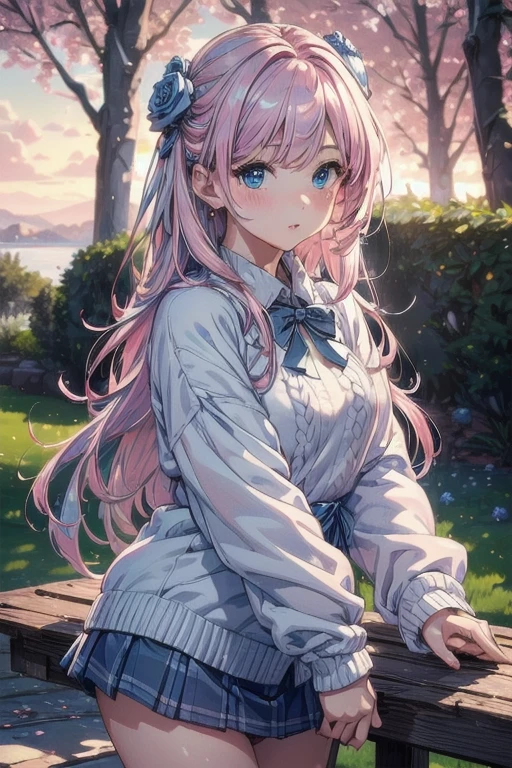 Very cute girl、(I'm )、light yellow hair、Shortcuts、Bangs too close to the eyes、Glowing red eyes、(Normal Human Ear)、Thin arms、Beautiful body、Thin legs、Flat Chest、Translucent white skin、Happy smile、Open your mouth、(Sleeveless sailor suit、Ultra mini skirt).(Rose Garden)、Playing innocently、Ultra HD、Digital SLR、Many colorful roses blooming in the background、Upper Body Shot、Sitting with legs crossed、Sitting with knees hugged、running、I know the shape of the nipples、