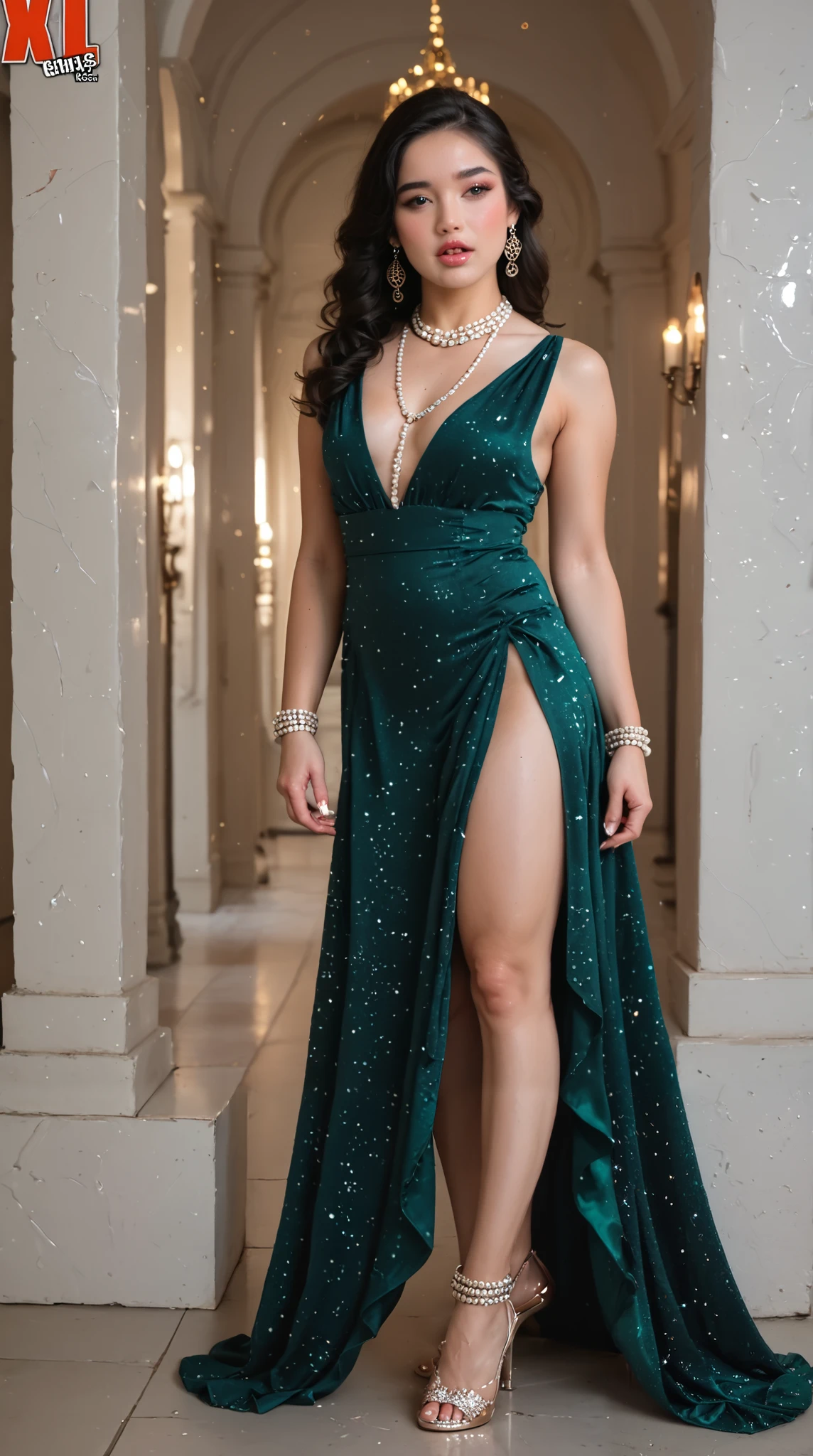 hdr,uhd (award winning photo:1.3) bright lighting (foggy style:1.3) (photorealistic:1.3)
(small breasts:1.3) (skinny:1.3) (full body view:1.3)
(beautiful face:1.3) prefect legs, perfect feet perfect torso, perfect breasts, perfect arms (perfect hands:1.3) five toes, excessive elegant jewelry, huge earrings, (excessive necklaces:1.3) rings, leg bands (thick lips:1.3) (gorgeous korean girl:1.3) (black hair:1.3) (wearing sparkly green dress:1.3)