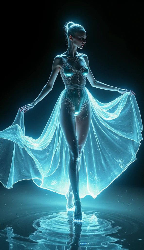 after the transformation, Brenda will radiate an unreal glow, Your sensual curves will become almost transparent. His touch is electrifying. The Xylais symbol is the symbol of pure energy. Thanks to its innate connection with pure energy, can manipulate different shapes, including sound waves, create music, capable of bringing people into states of insane ecstasy or making them obedient and submissive. But nothing is invincible, according to Xylais. Touching your body without protective equipment damages your crystalline structure, so practical interactions can quickly become dangerous. Xylais player can install a stable copy of Xylais, and she will leave the game. The Xilai are descended from a peaceful race that lives on the planets Xylaitria, composed of vast landscapes of iridescent crystals. They have a unique ability to connect with the energy of their planet., can emit light, create sound and shape the world around them with their thoughts. he is not wearing any clothes, Her chameleon-like skin creates tattoo-like patterns that form super intricate drawings in the shape of futuristic lingerie in small sizes and tol Camel toe brand. body art, full body tattoo, Intricate and detailed style of colorful and hyper detailed painting, heavy strokes, Wet dripping paint and wild cracks, sharp focus detallado digitalmente por Mr Muz., Miki Asai Macro photography, foreground, hyper detailed, trend in artistic, sharp focus, studio photo, intricate details, Very detailed, Lt. Greg Rutkowski, ultra HD, realist, vivid colors, Very detailed, uhd drawing, pen and ink, perfect composition, hermosa representación de octano detallada intrincada increíblemente detallada trend in artistic, 8k art photography, arte conceptual fotorrealist, Soft natural volumetric cinematic perfect light, "(masterpiece: 1.2, exceptional quality, mirror-like, cinematic experience, fotorrealist: 