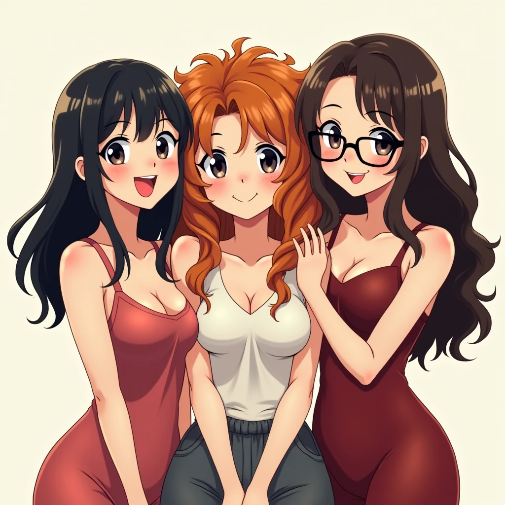2heads, a chubby nerdy girl with two heads. She has enormous breasts. She is wearing just a bra and shorts. She is nerdy with messy hair. She is sitting on a couch. She has massive breasts. She is sweaty. She has huge breasts.