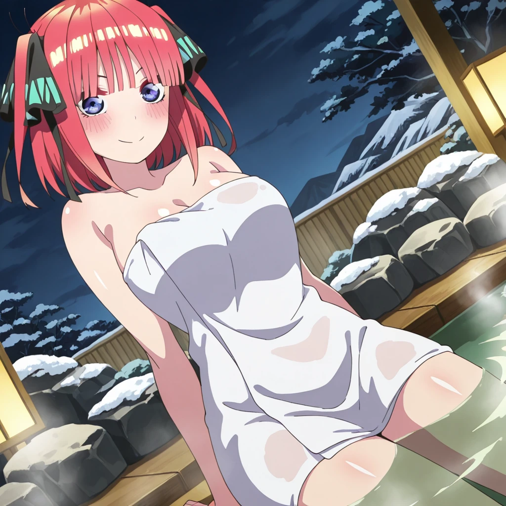 ((((masterpiece、Highest quality、High resolution)、anime)))、Pink Hair、Twin tails、Beautiful breasts、(Dynamic pose)、looking at the camera、(Beautiful detailed face、Beautiful big eyes)、((One beautiful girl))、((Embarrassed face))、Red cheeks、(((High resolutionのフルヌード、High quality hairless pussy、High quality nipples、High resolutionなクリトリス)))、(((Blushing with a bitchy expression)))、Soak in hot spring waters at a Japanese hot spring facility、Light from the front