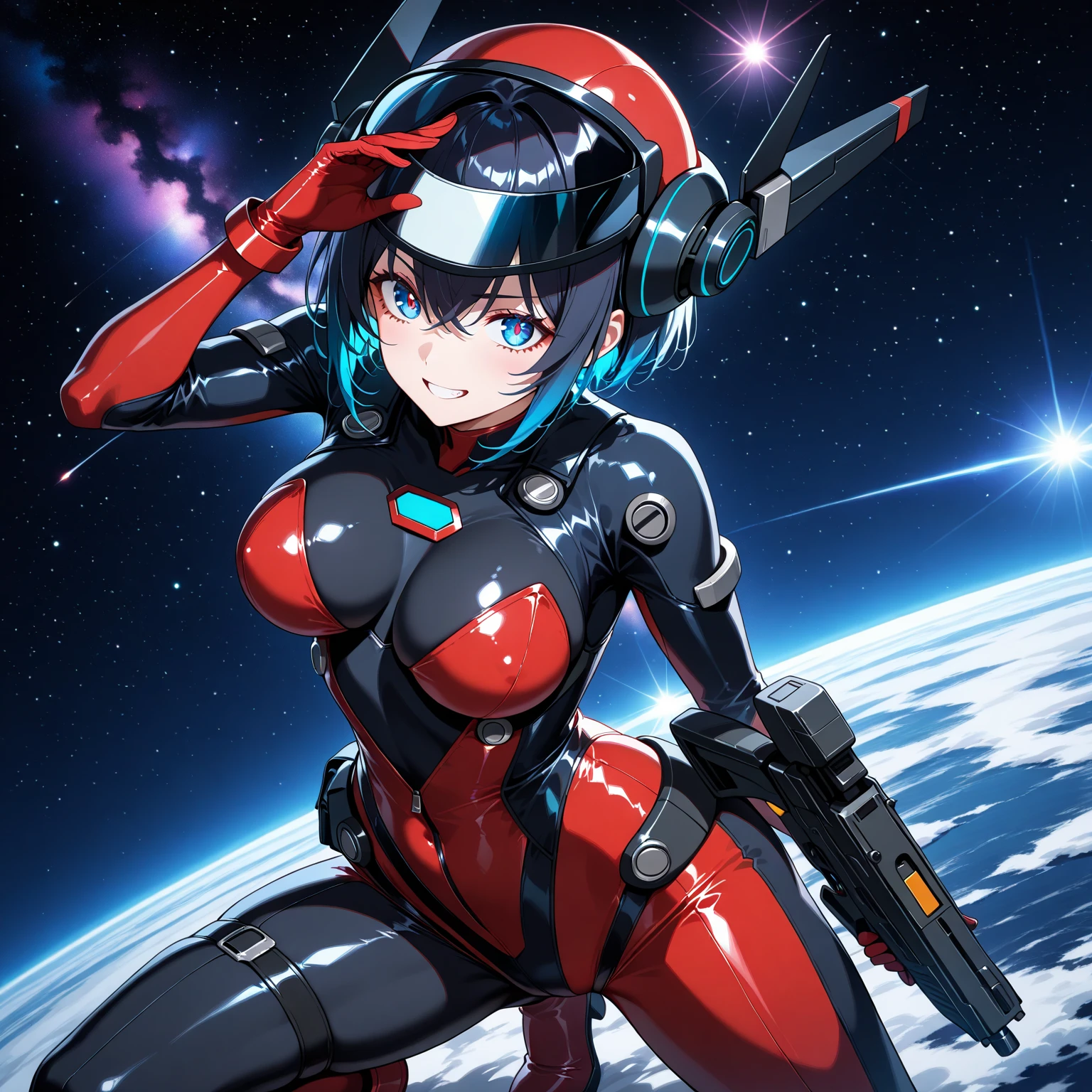 A giant robot (samurai theming, head has helmet styling and a large bubble dome cockpit), lunar surface, stars in back ground, action pose, shooting a rocket fist at viewer connected to mech via chain
