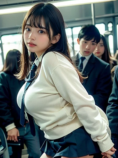 (molesting:1.5)、1girl in、(Full body shot)、1male people、(((High school girl being molested:1.5)))、(Super beautiful)、(beauitful face:1.5)、she is nervous, blushing, presenting pussy and anus hole, passionate fondling licking ass, analingus eachouter, thick wide pussy、(high-school uniform:1.2)、(Inside a crowded train in Japan:1.5)、A man forcibly licking of anus hole passionate her、(A man takes off his vaginal:1.5)、(Man licking her pussy:1.5)、(At SFW:1.1)、(((Visible from the sailor blouse)))、(moaning in pain:1.3)、(ecstacy:1.5)、