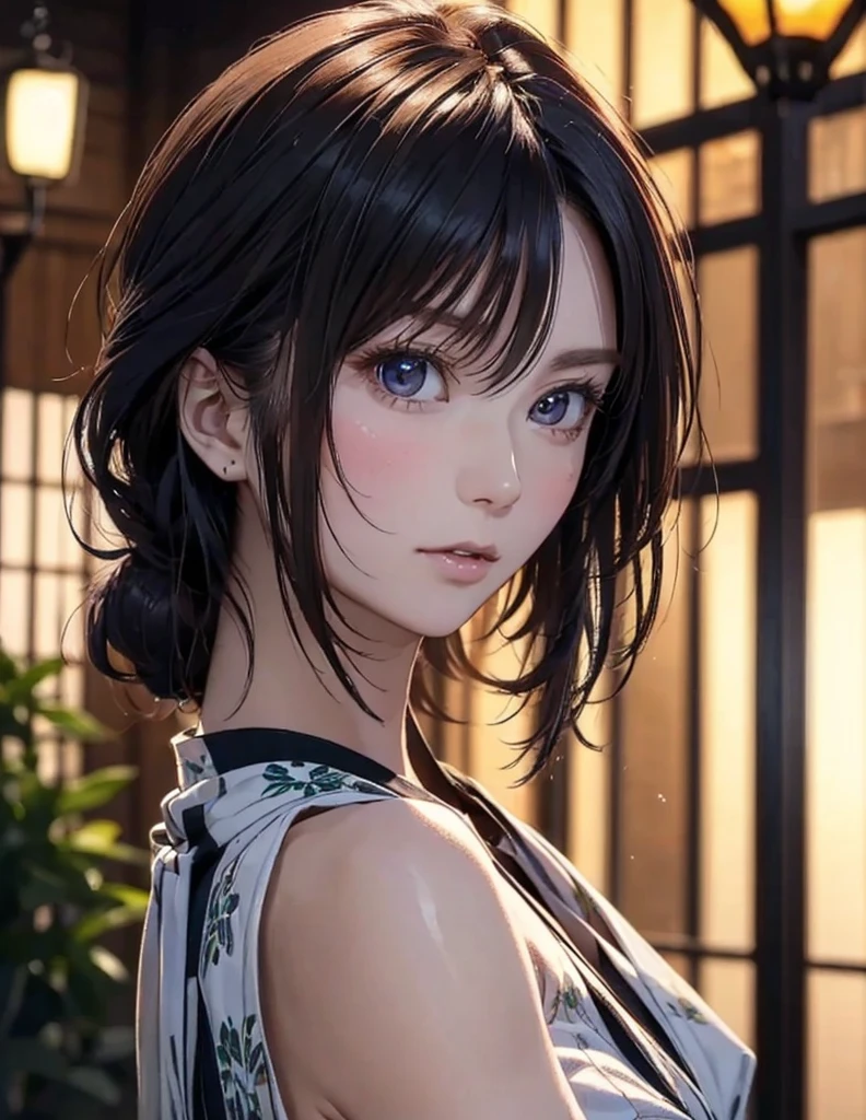 (masterpiece, best quality), 1girl, kako takafuji, short hair, ponytail